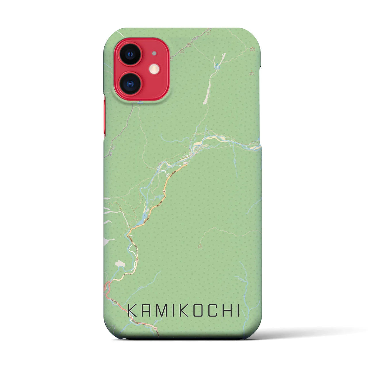 【上高地(長野県)】地図柄iPhoneケース(バックカバータイプ)