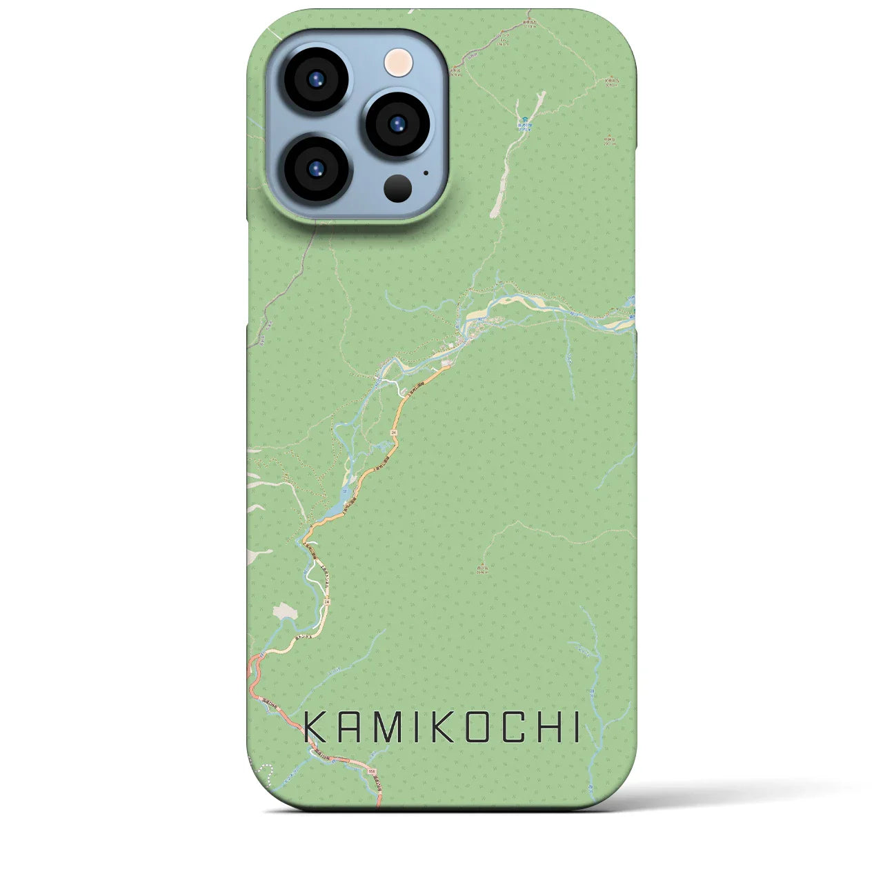 【上高地(長野県)】地図柄iPhoneケース(バックカバータイプ)