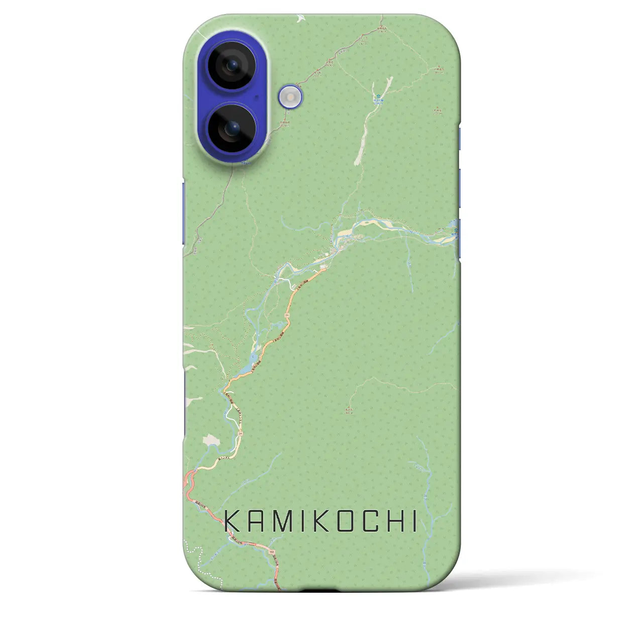 【上高地(長野県)】地図柄iPhoneケース(バックカバータイプ)