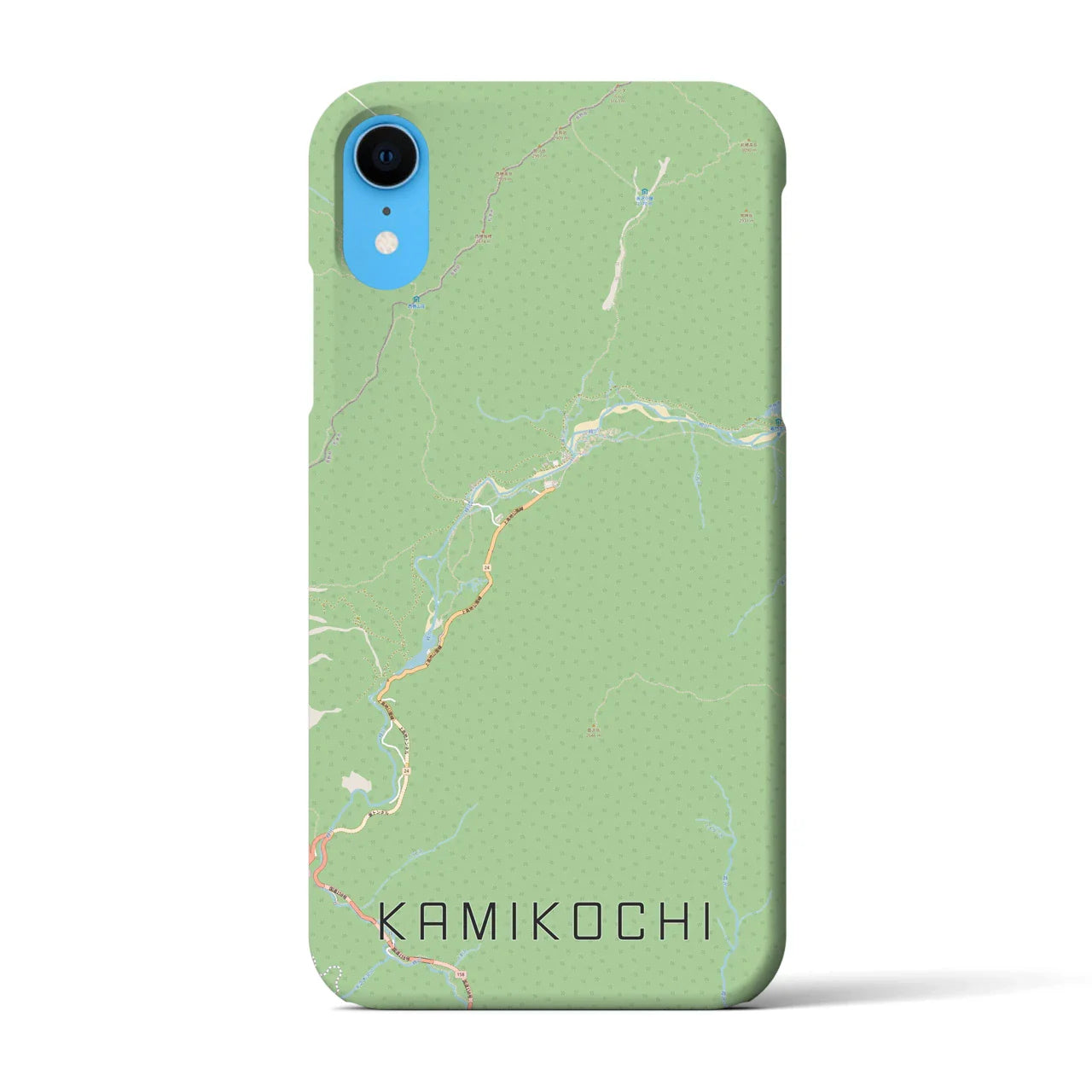【上高地(長野県)】地図柄iPhoneケース(バックカバータイプ)