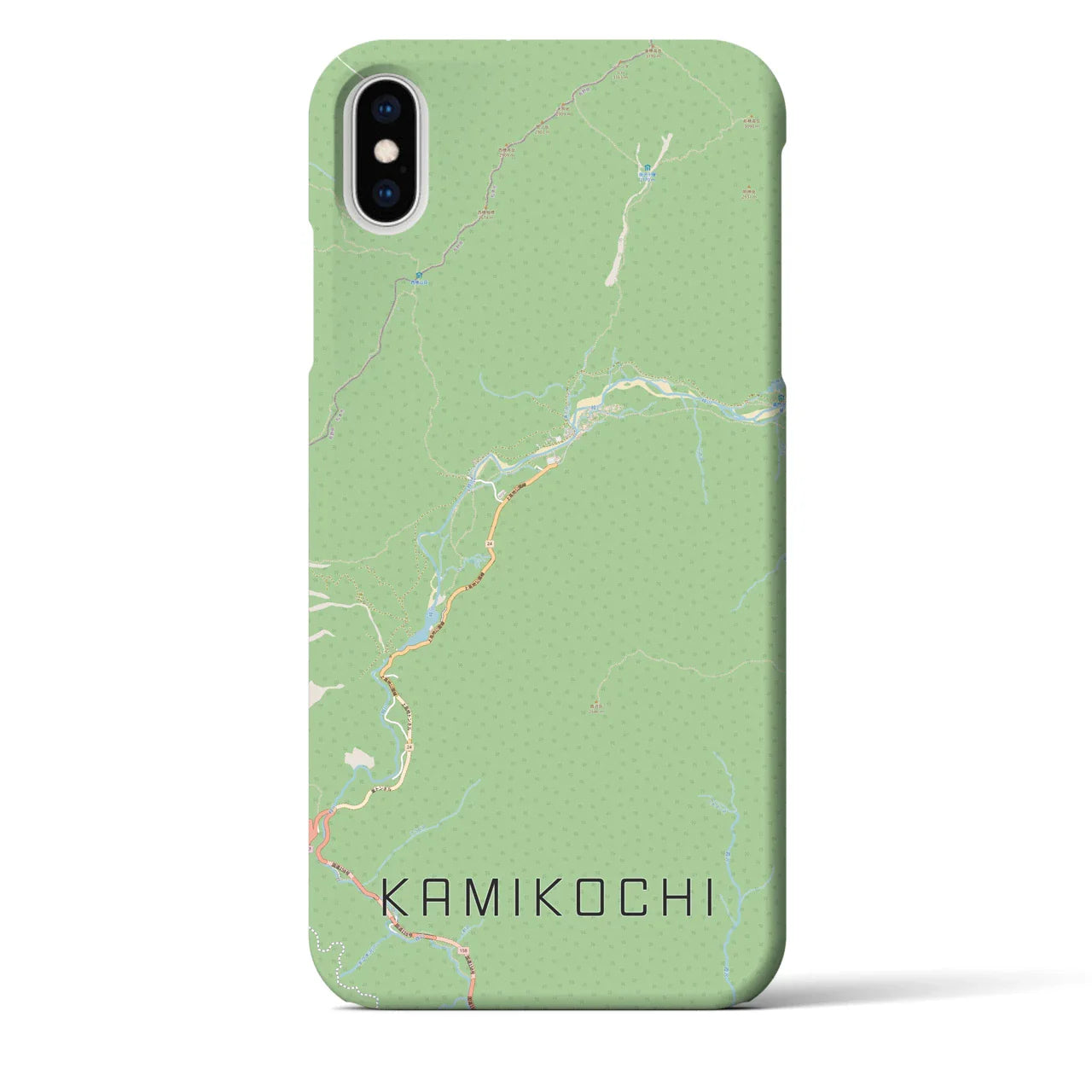 【上高地(長野県)】地図柄iPhoneケース(バックカバータイプ)