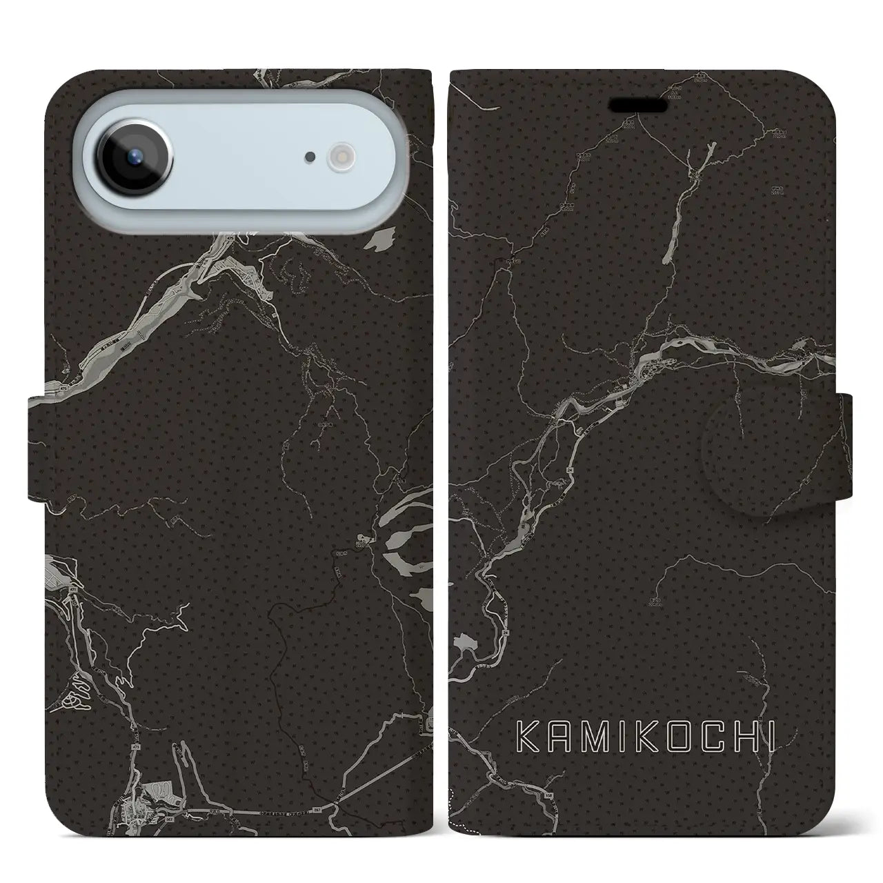 【上高地(長野県)】地図柄iPhoneケース(手帳タイプ)