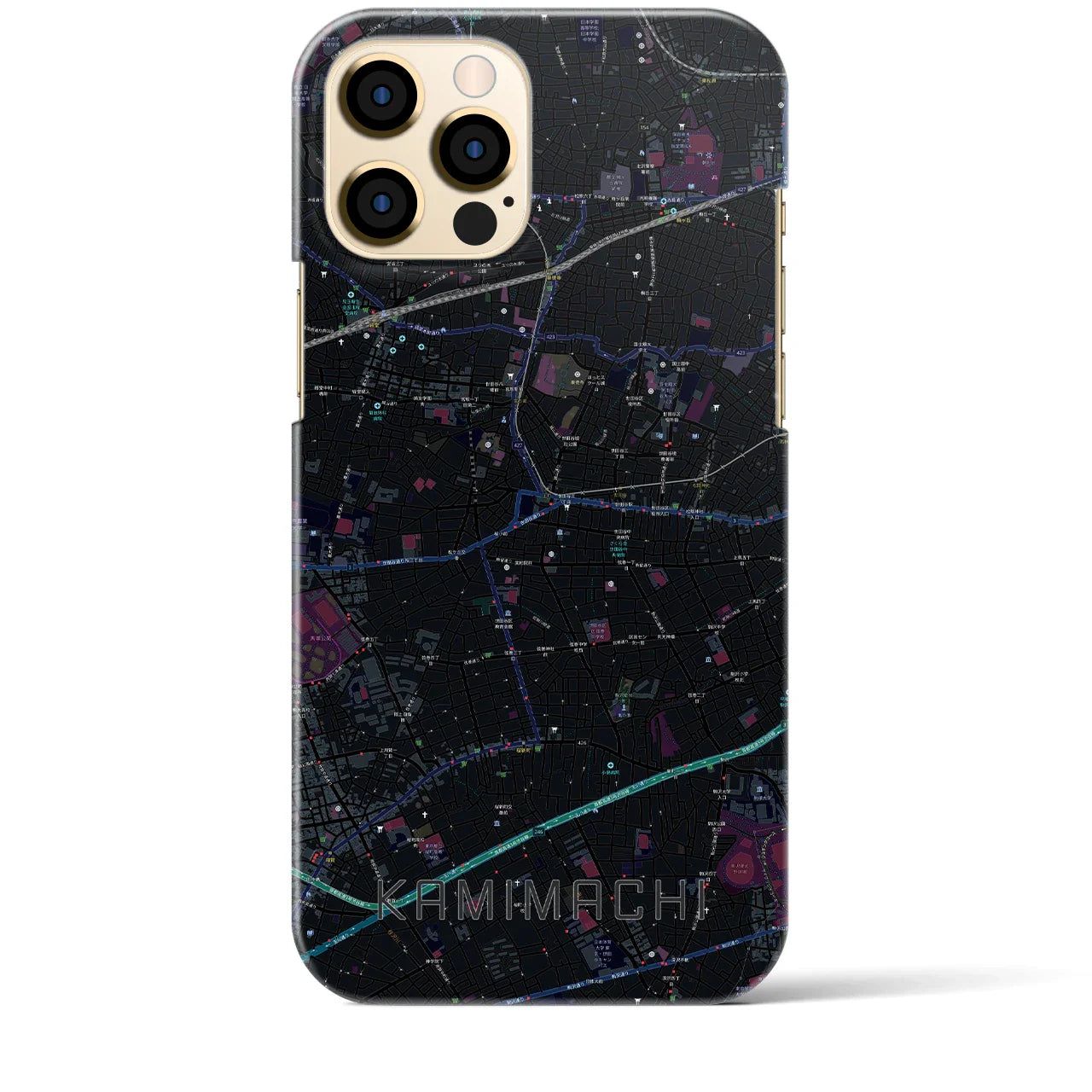 【上町(東京都)】地図柄iPhoneケース(バックカバータイプ)