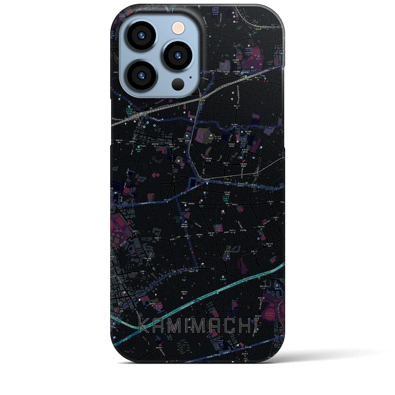 【上町(東京都)】地図柄iPhoneケース(バックカバータイプ)