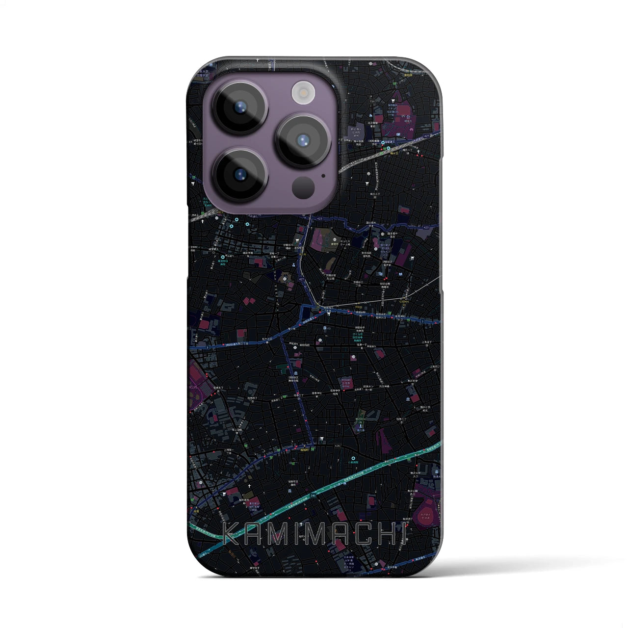 【上町(東京都)】地図柄iPhoneケース(バックカバータイプ)