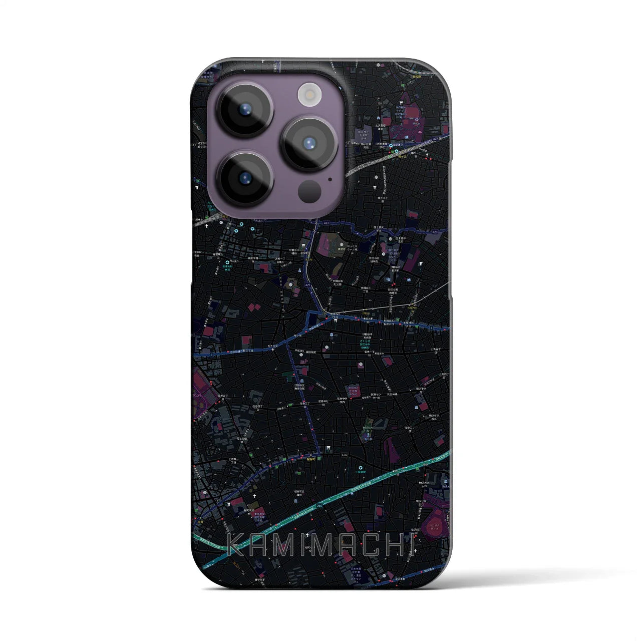 【上町(東京都)】地図柄iPhoneケース(バックカバータイプ)
