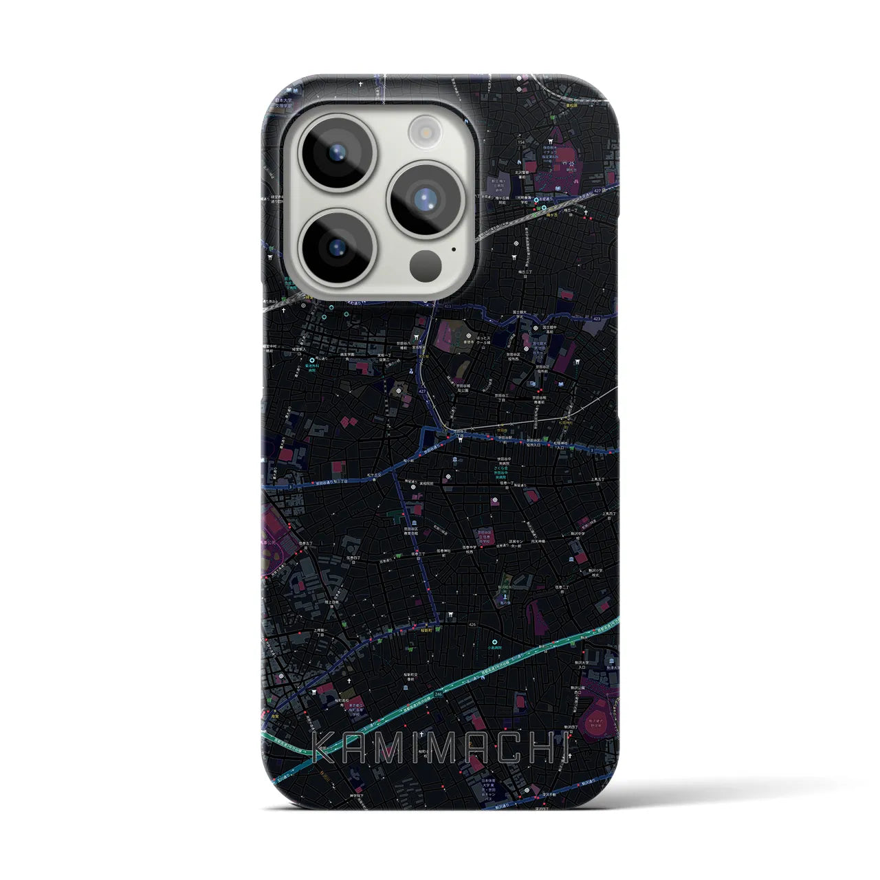 【上町(東京都)】地図柄iPhoneケース(バックカバータイプ)