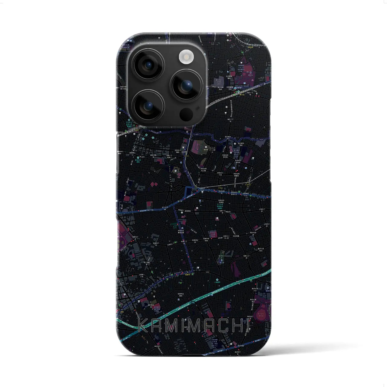 【上町(東京都)】地図柄iPhoneケース(バックカバータイプ)