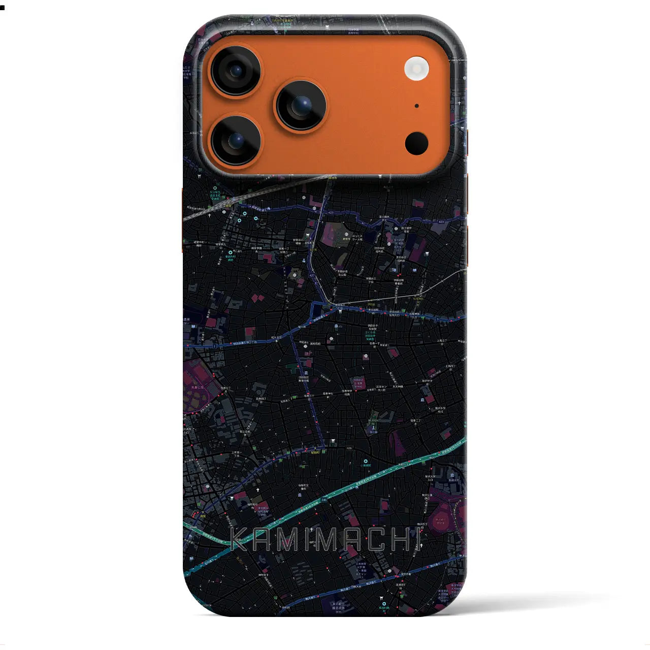 【上町(東京都)】地図柄iPhoneケース(バックカバータイプ)