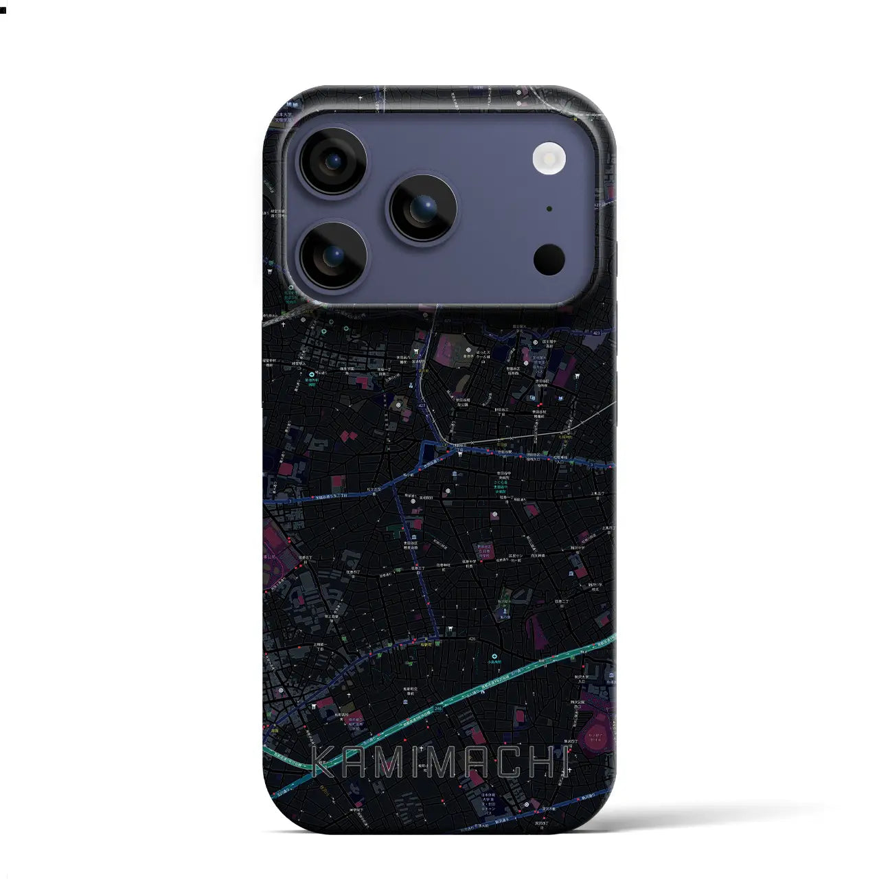 【上町(東京都)】地図柄iPhoneケース(バックカバータイプ)