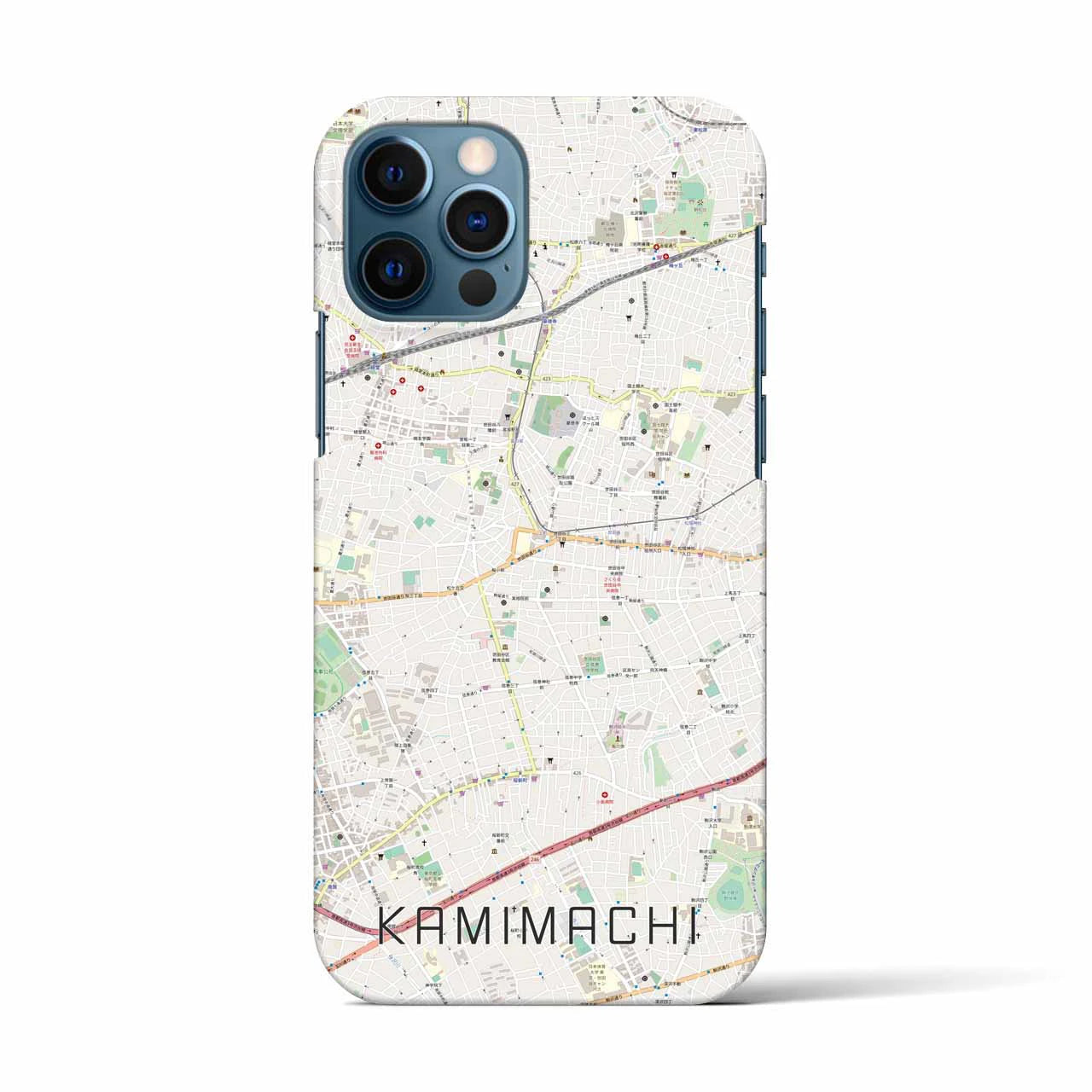 【上町(東京都)】地図柄iPhoneケース(バックカバータイプ)