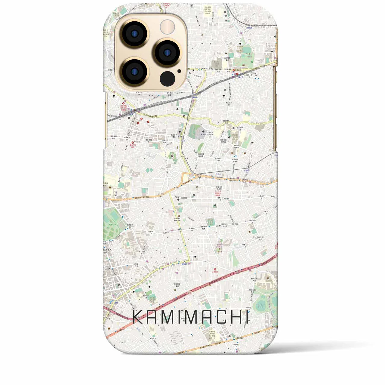 【上町(東京都)】地図柄iPhoneケース(バックカバータイプ)
