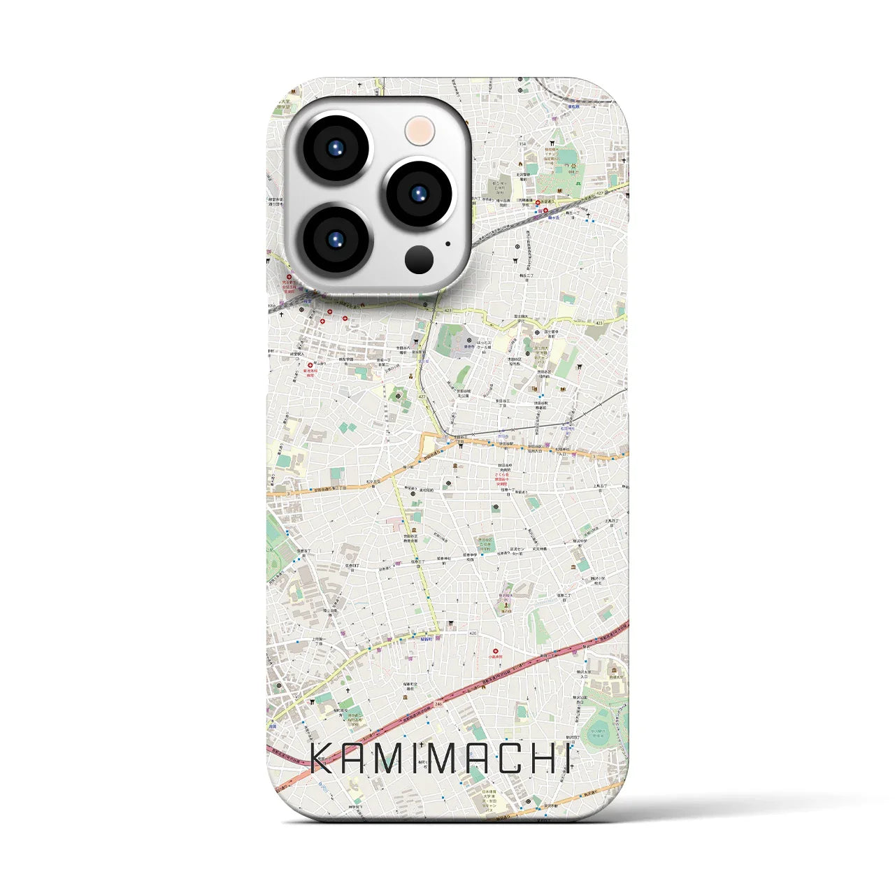 【上町(東京都)】地図柄iPhoneケース(バックカバータイプ)