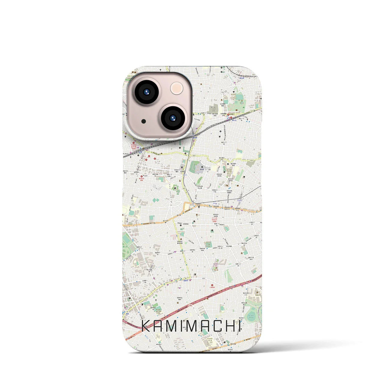 【上町(東京都)】地図柄iPhoneケース(バックカバータイプ)