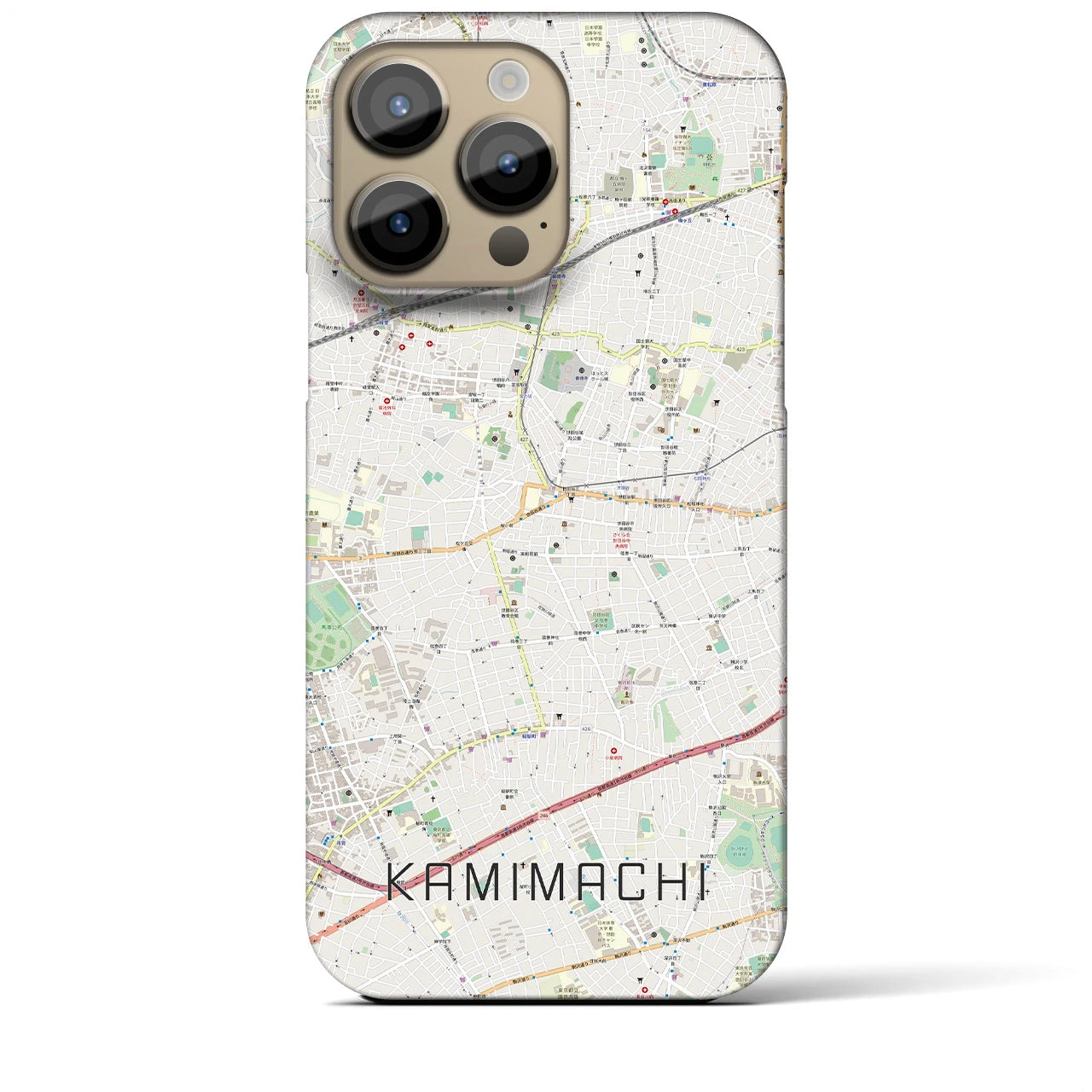 【上町(東京都)】地図柄iPhoneケース(バックカバータイプ)