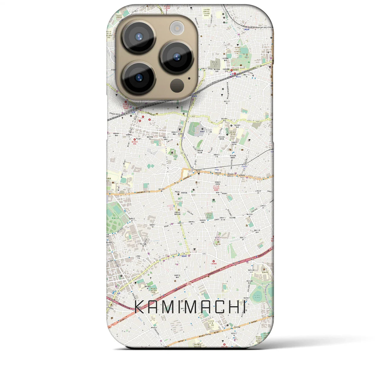 【上町(東京都)】地図柄iPhoneケース(バックカバータイプ)