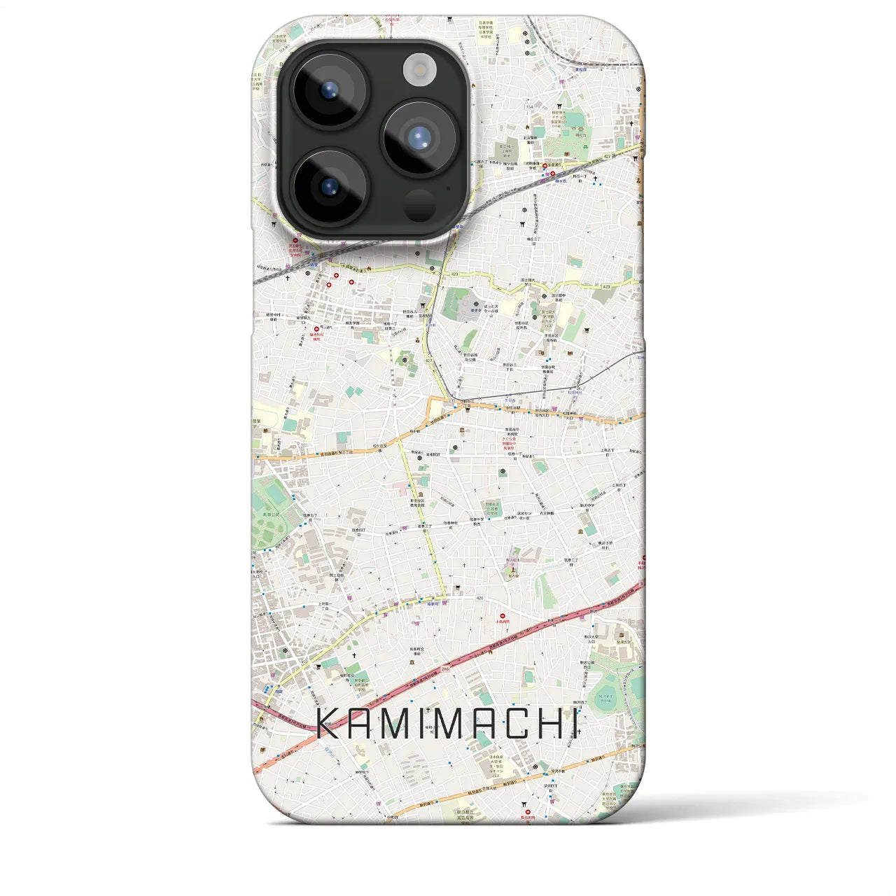 【上町(東京都)】地図柄iPhoneケース(バックカバータイプ)