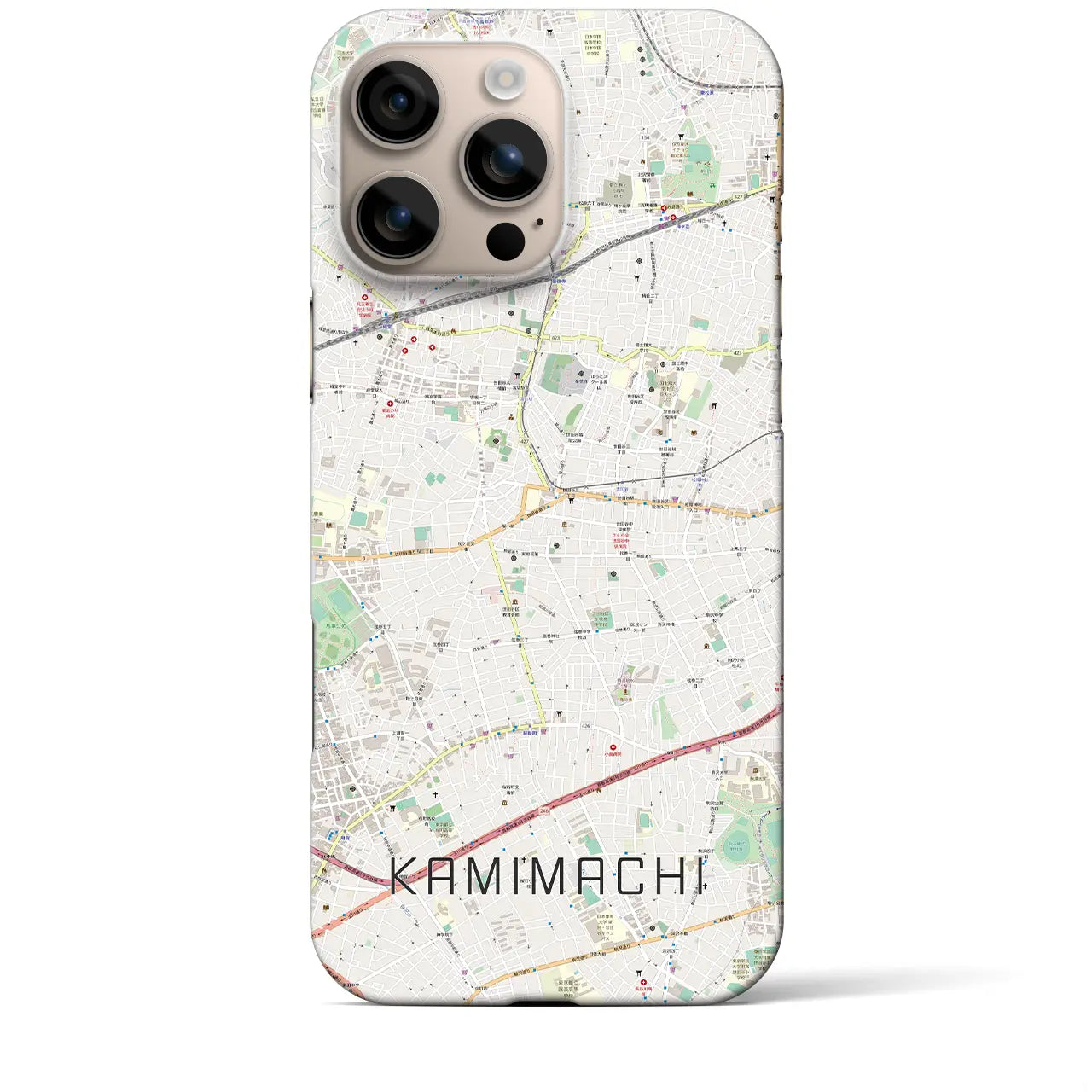 【上町(東京都)】地図柄iPhoneケース(バックカバータイプ)