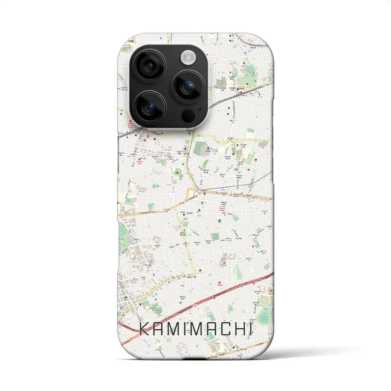 【上町(東京都)】地図柄iPhoneケース(バックカバータイプ)