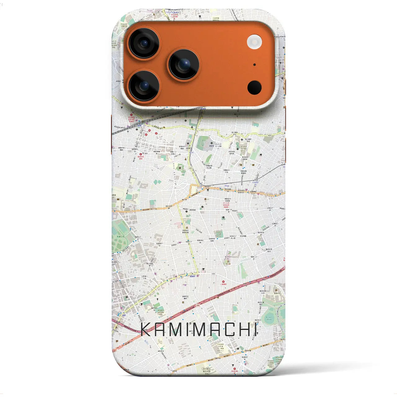【上町(東京都)】地図柄iPhoneケース(バックカバータイプ)