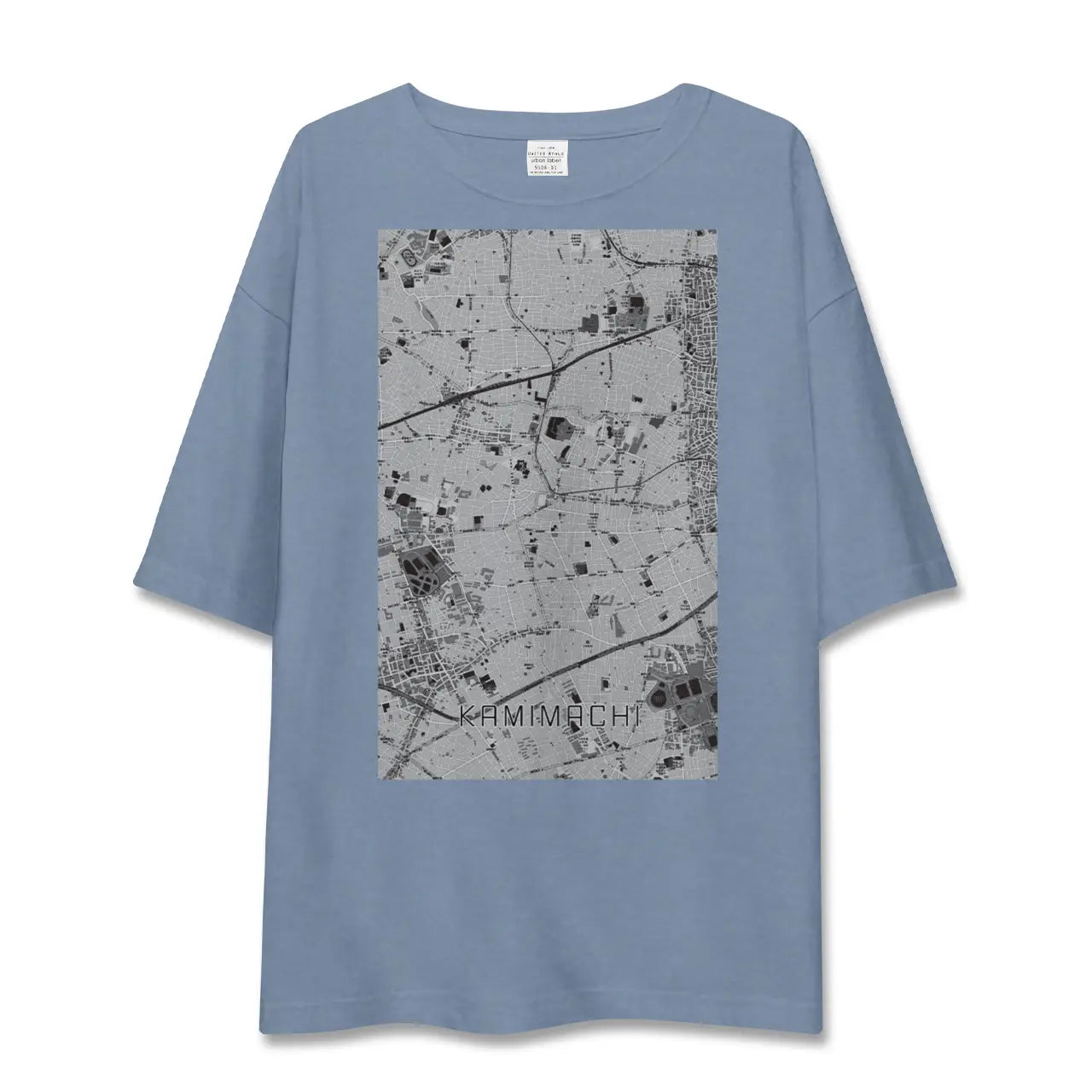 【上町(東京都)】地図柄ビッグシルエットTシャツ