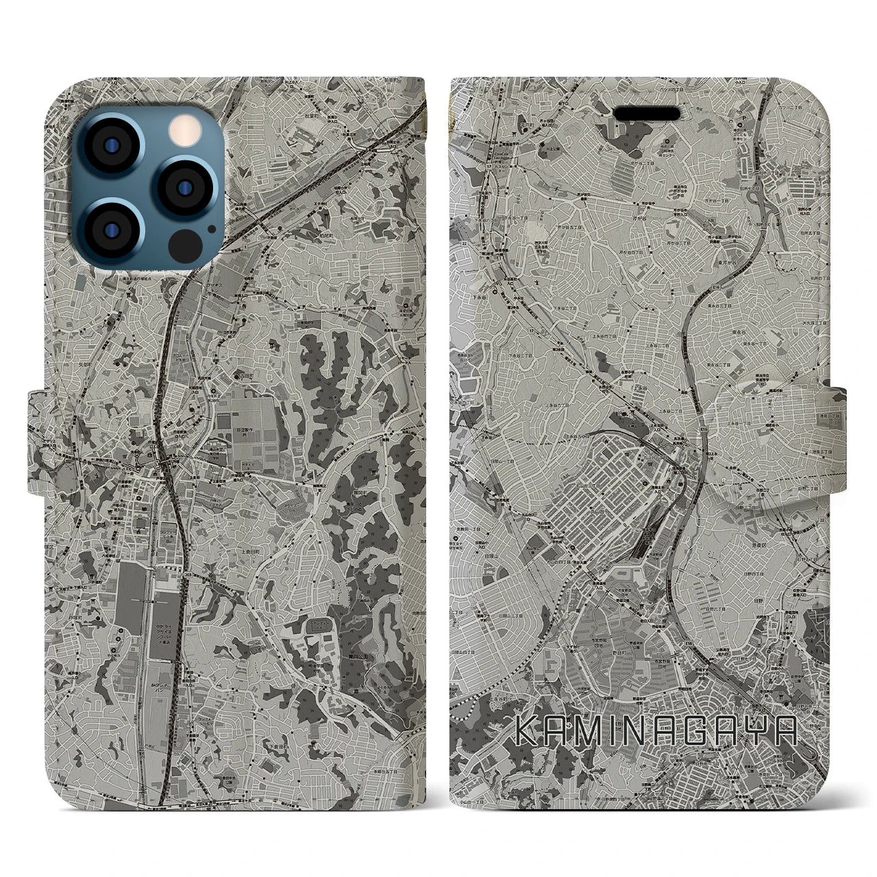 【上永谷(神奈川県)】地図柄iPhoneケース(手帳タイプ)