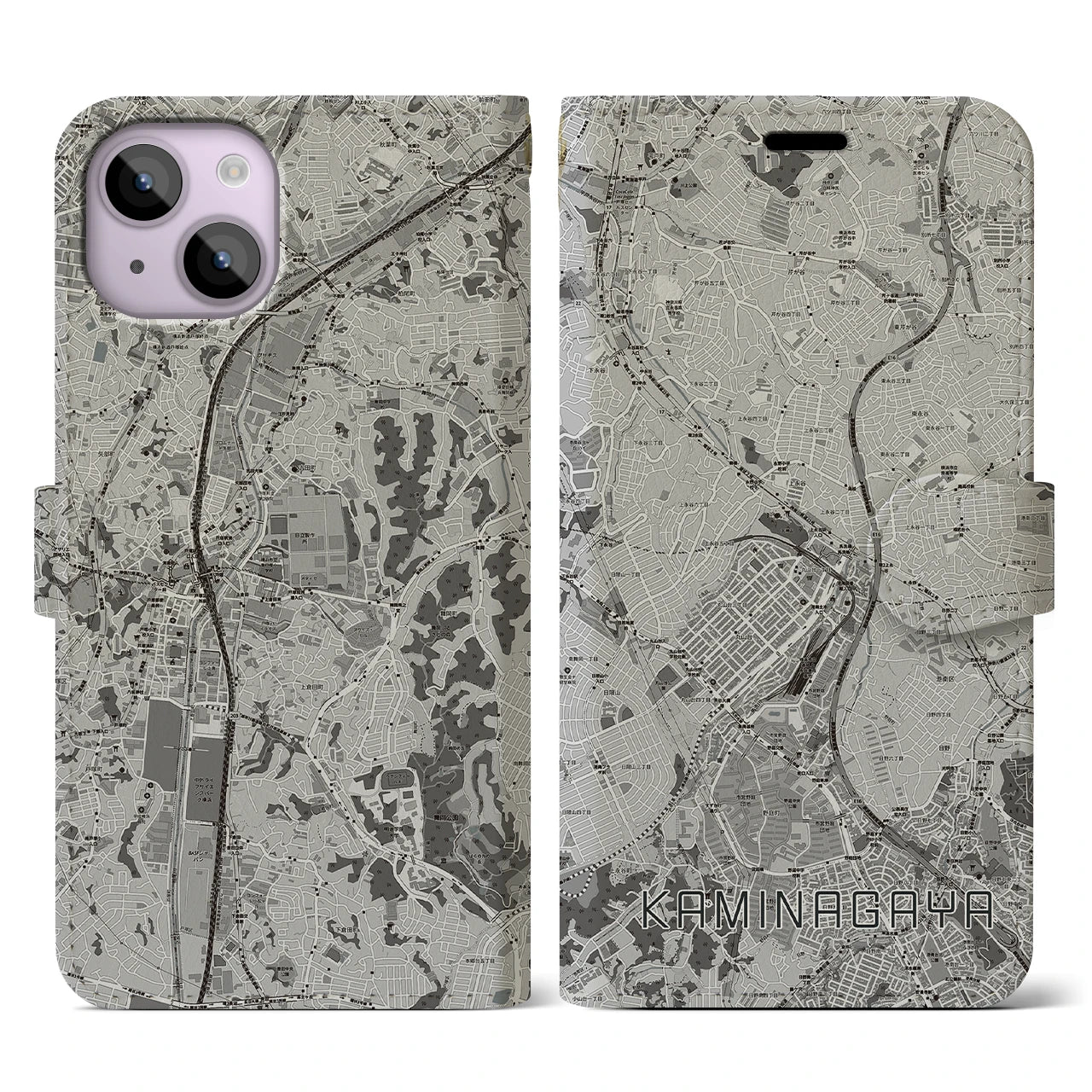 【上永谷(神奈川県)】地図柄iPhoneケース(手帳タイプ)