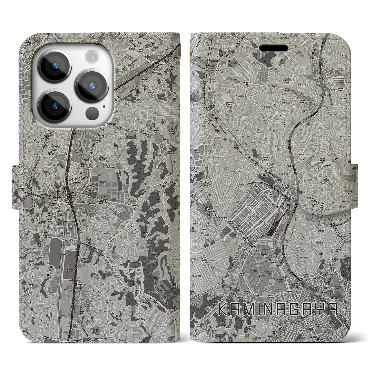 【上永谷(神奈川県)】地図柄iPhoneケース(手帳タイプ)