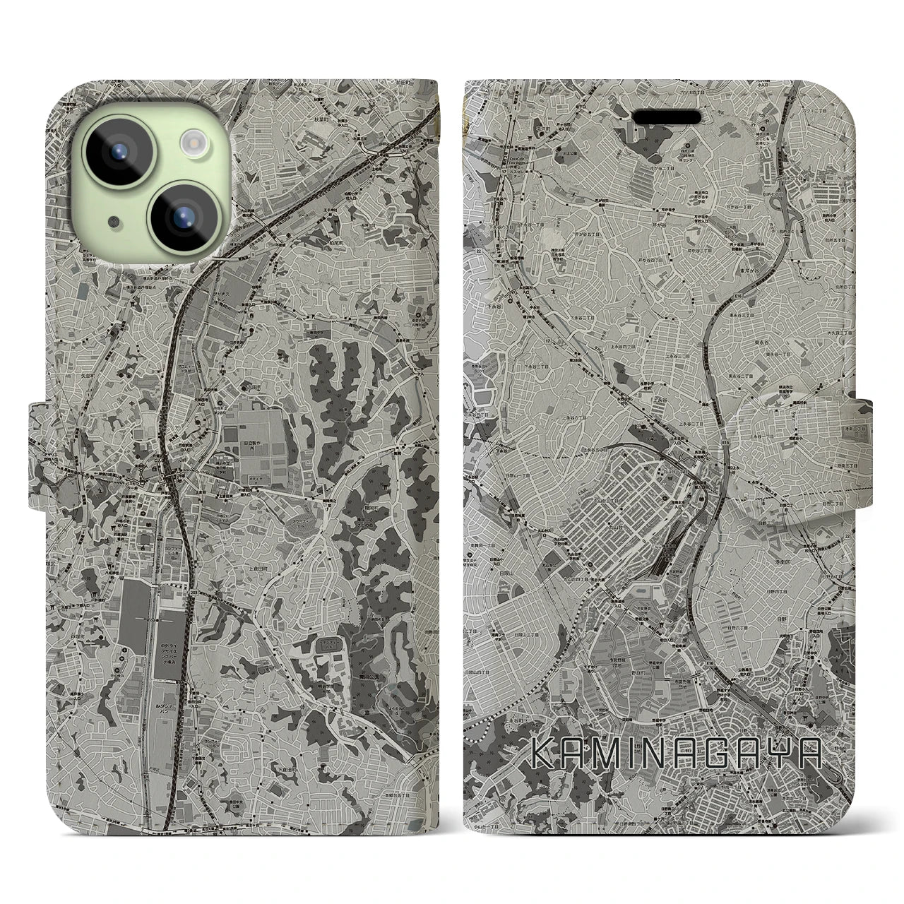 【上永谷(神奈川県)】地図柄iPhoneケース(手帳タイプ)