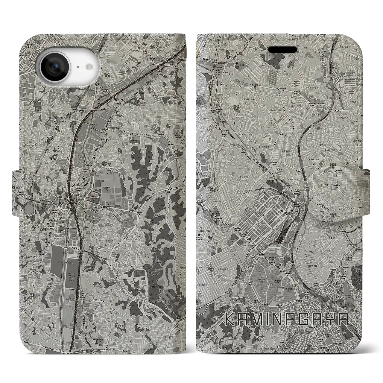 【上永谷(神奈川県)】地図柄iPhoneケース(手帳タイプ)