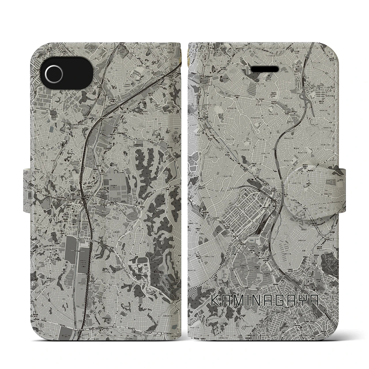 【上永谷(神奈川県)】地図柄iPhoneケース(手帳タイプ)