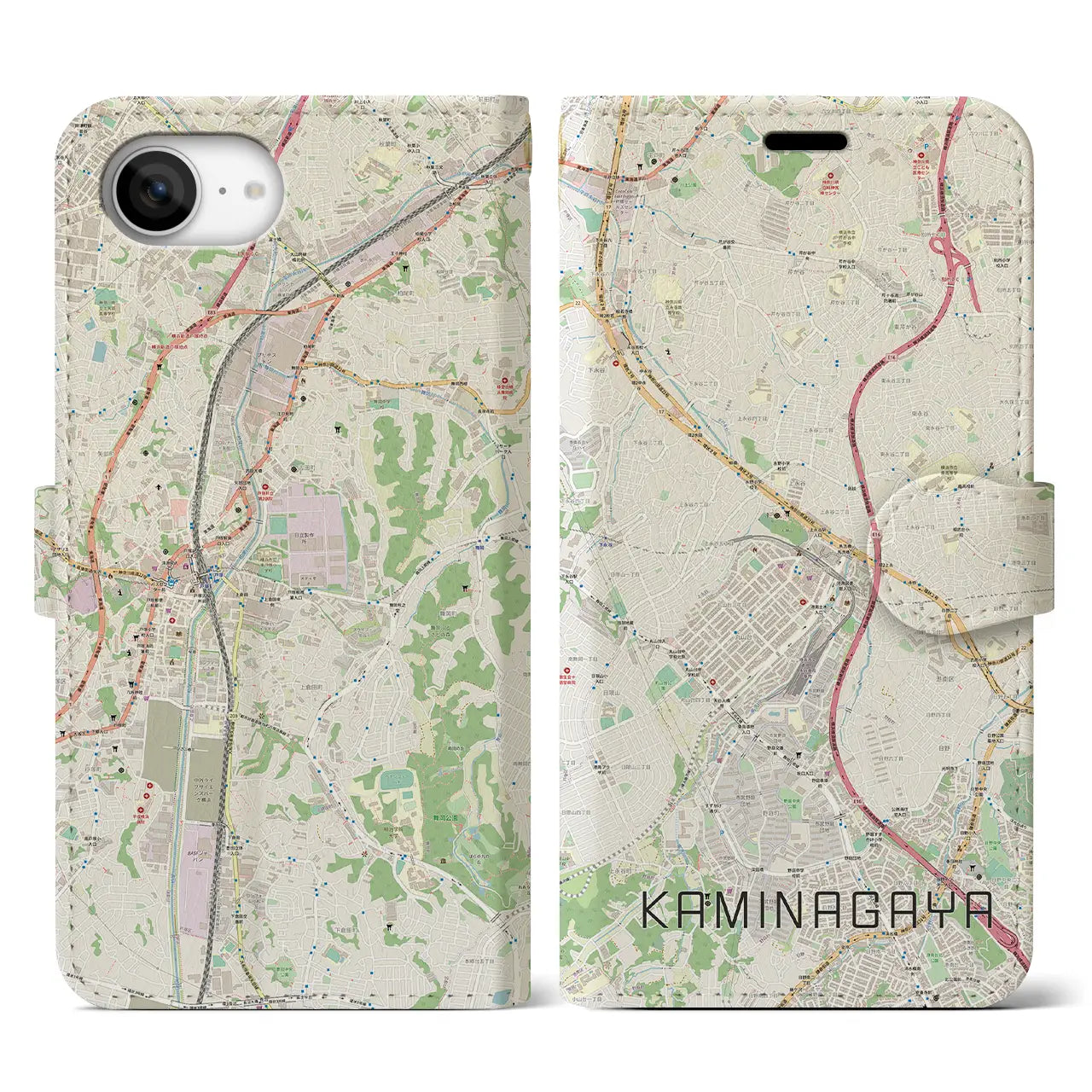 【上永谷(神奈川県)】地図柄iPhoneケース(手帳タイプ)