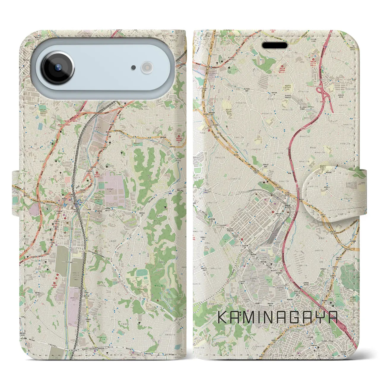 【上永谷(神奈川県)】地図柄iPhoneケース(手帳タイプ)