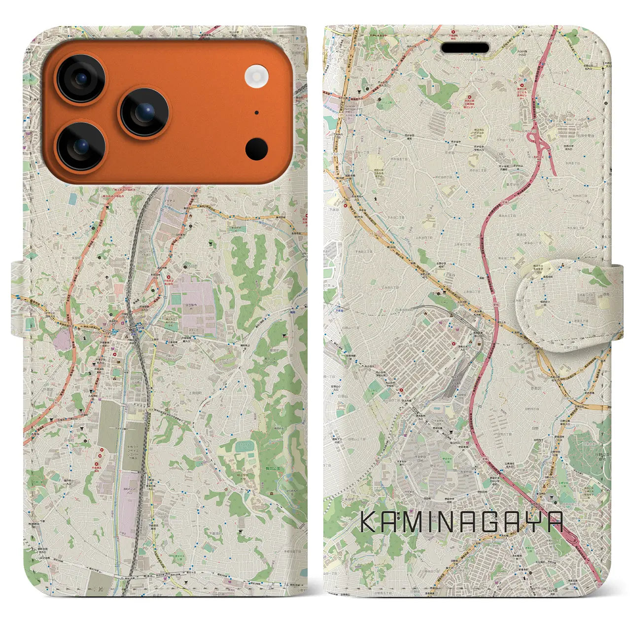 【上永谷(神奈川県)】地図柄iPhoneケース(手帳タイプ)