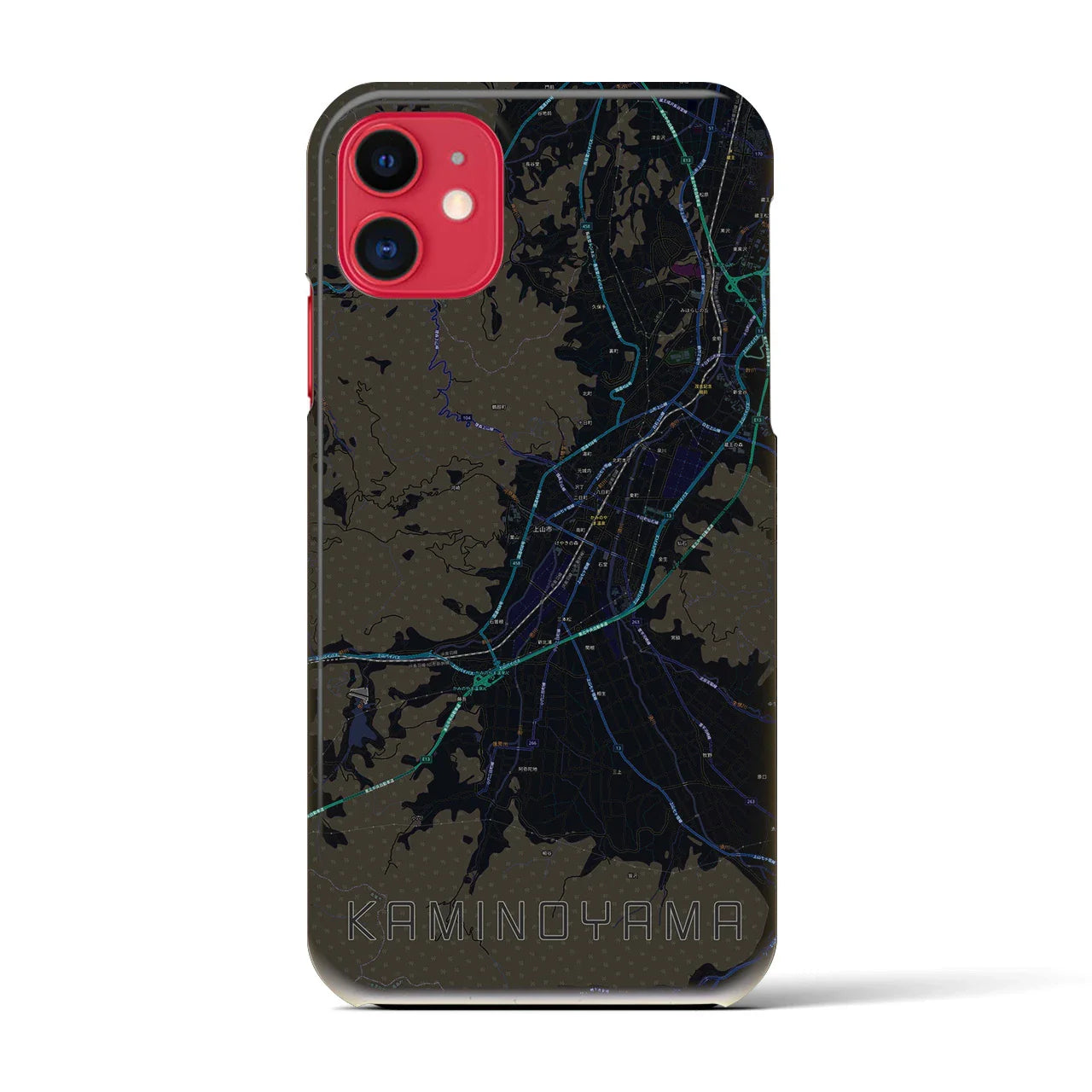 【上山(山形県)】地図柄iPhoneケース(バックカバータイプ)