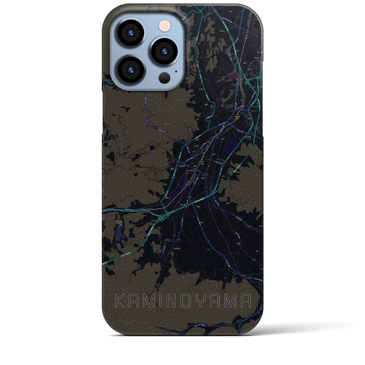 【上山(山形県)】地図柄iPhoneケース(バックカバータイプ)