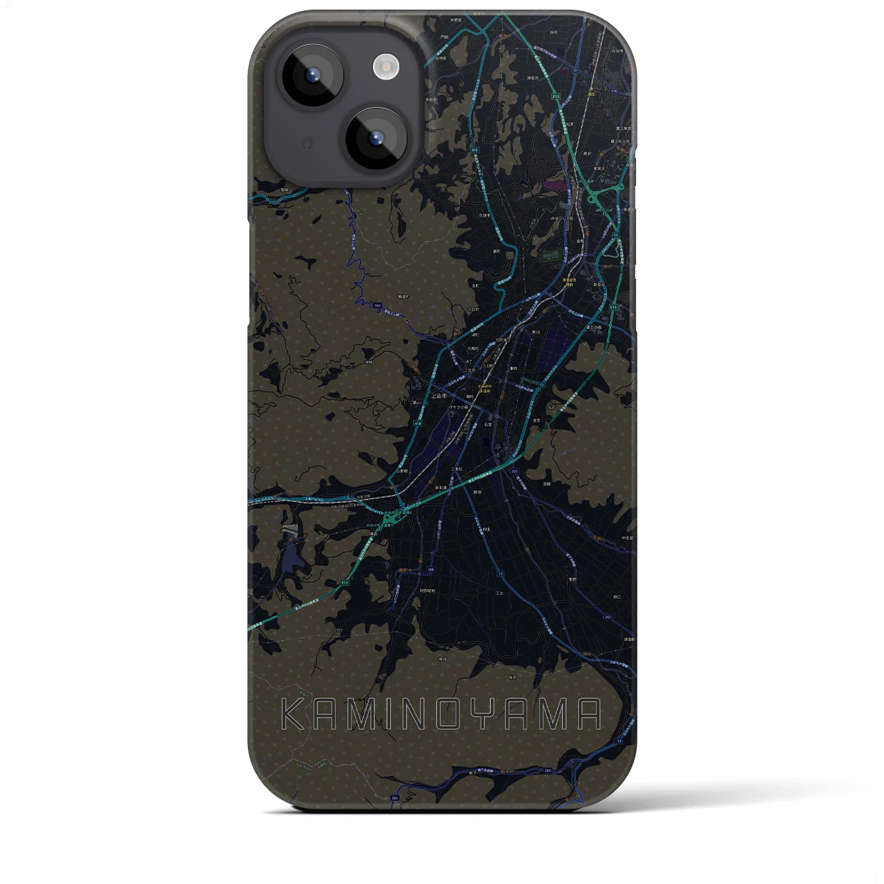 【上山(山形県)】地図柄iPhoneケース(バックカバータイプ)