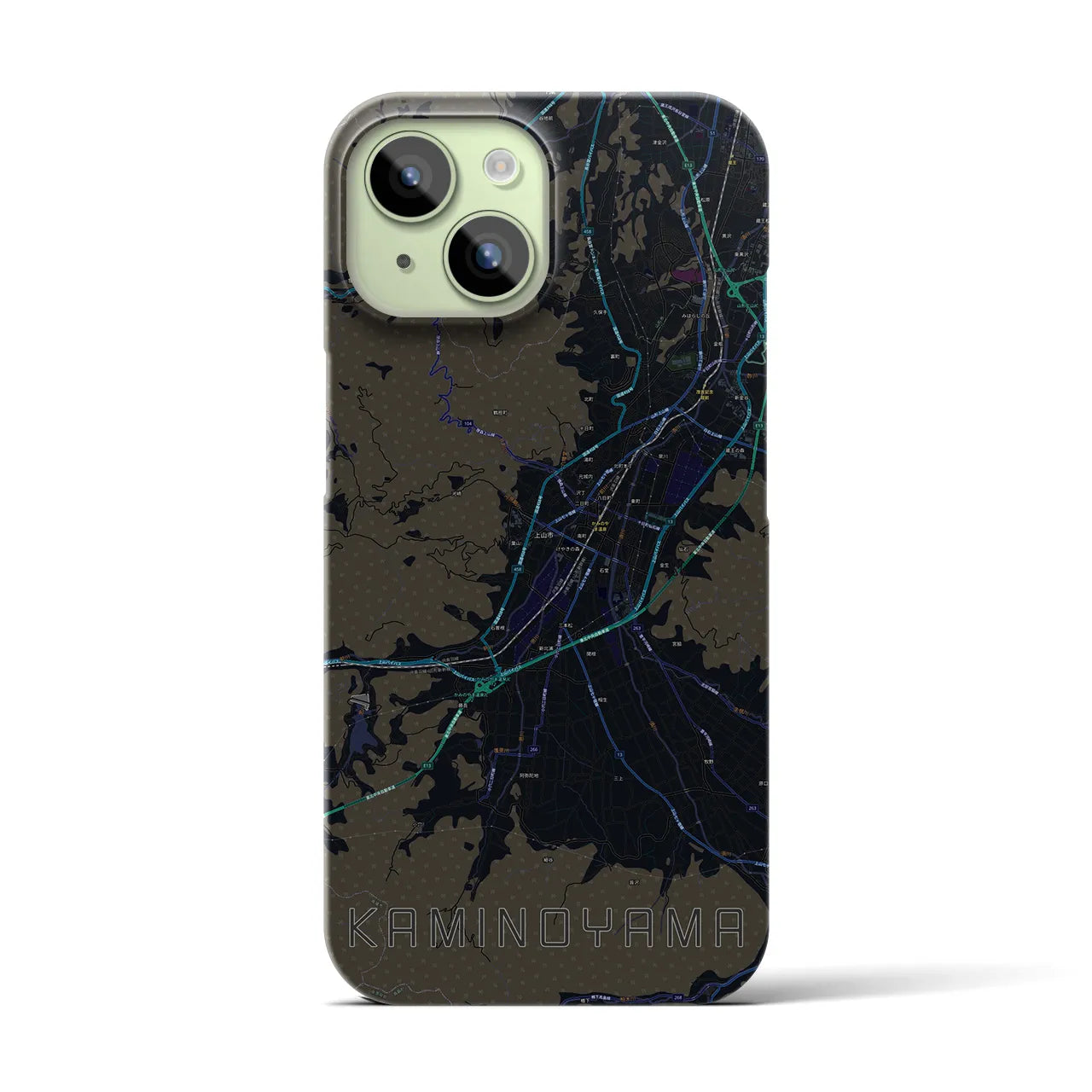 【上山(山形県)】地図柄iPhoneケース(バックカバータイプ)