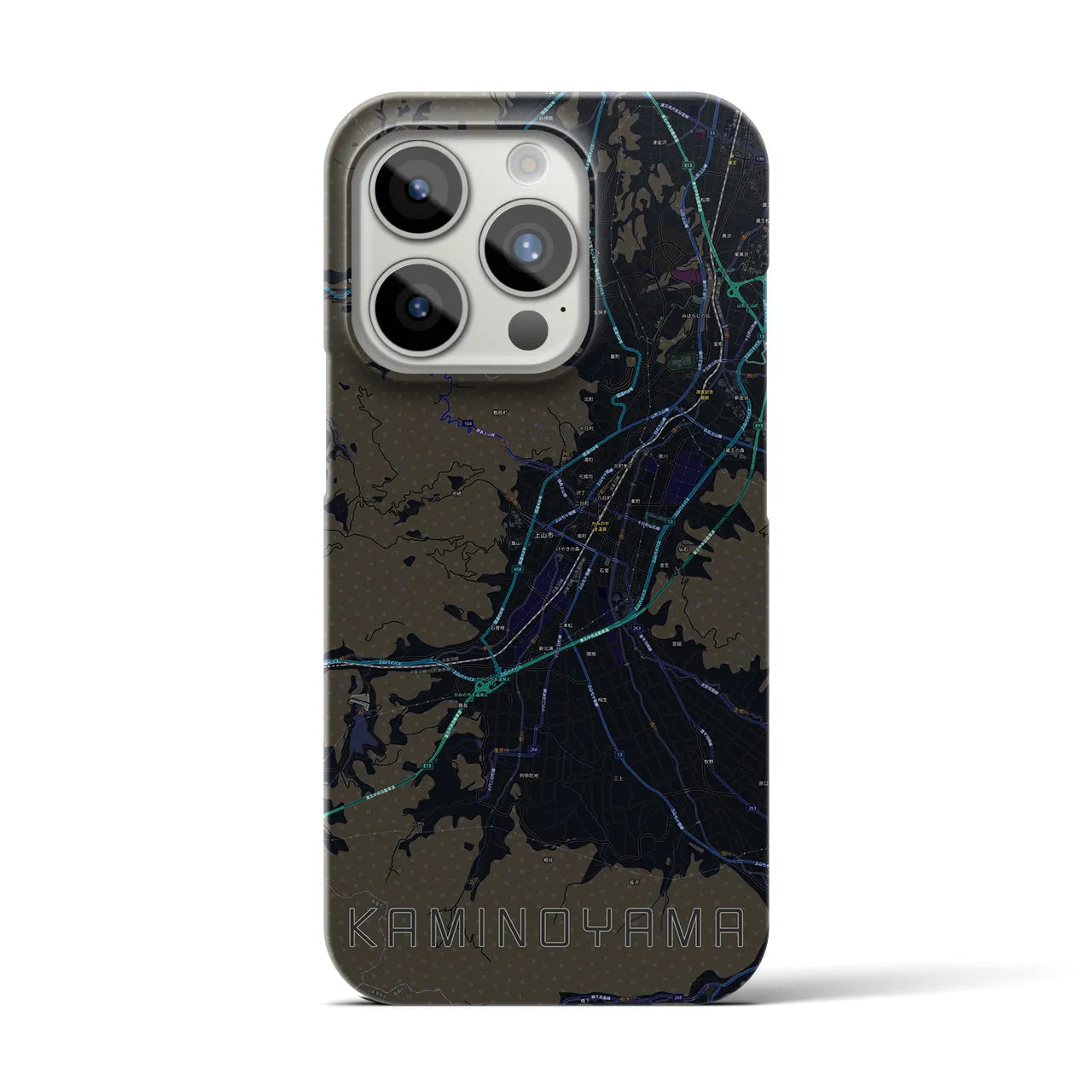 【上山(山形県)】地図柄iPhoneケース(バックカバータイプ)