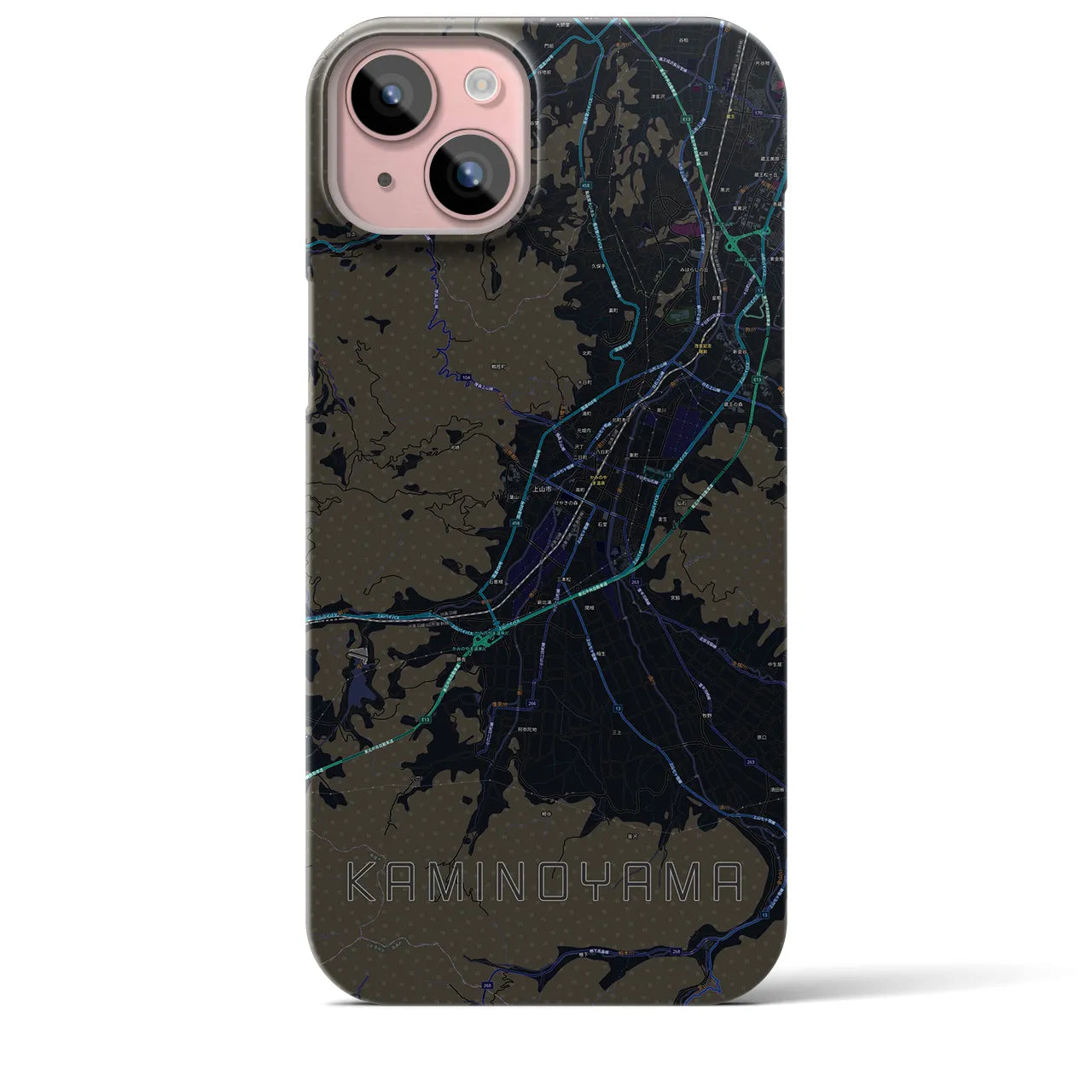 【上山(山形県)】地図柄iPhoneケース(バックカバータイプ)