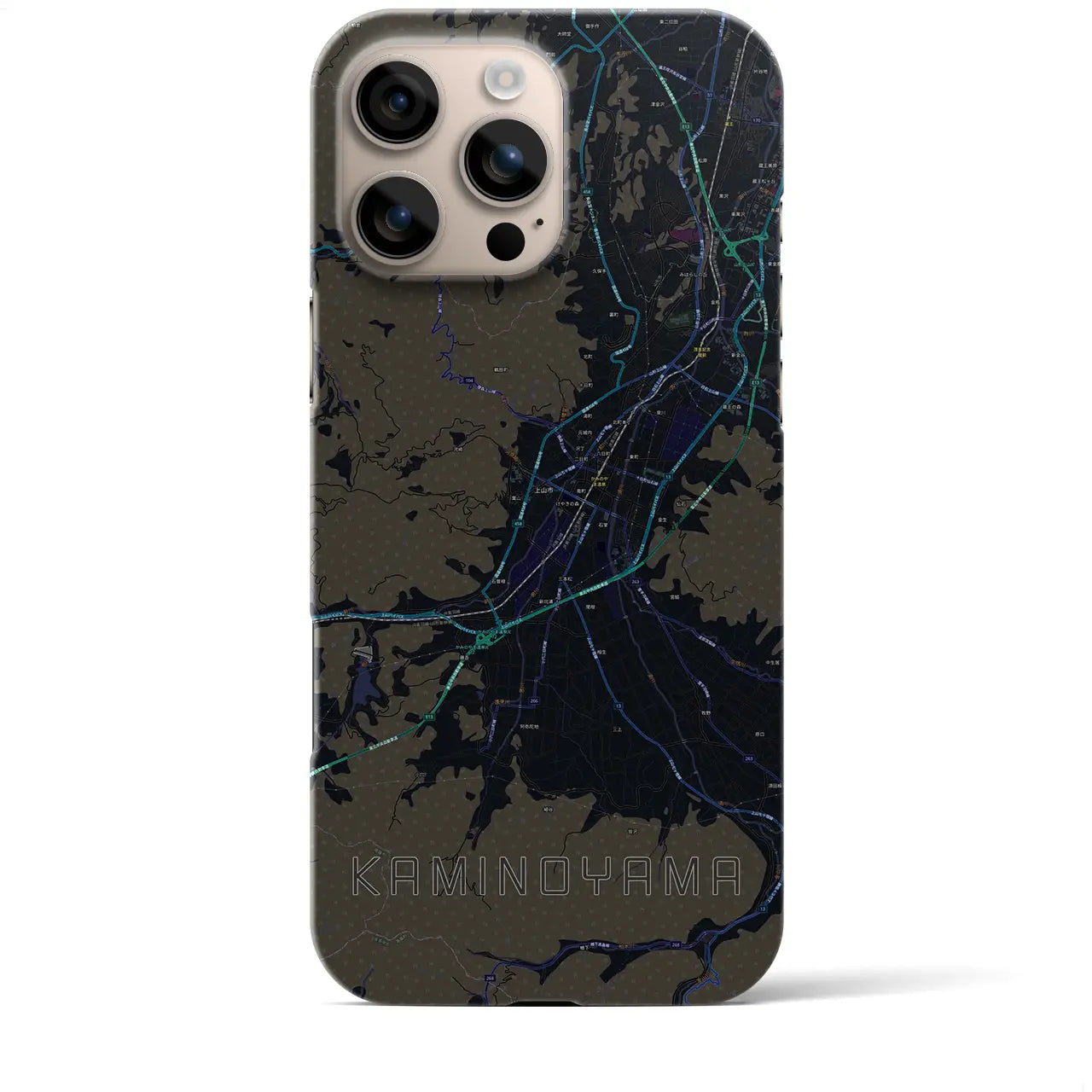 【上山(山形県)】地図柄iPhoneケース(バックカバータイプ)