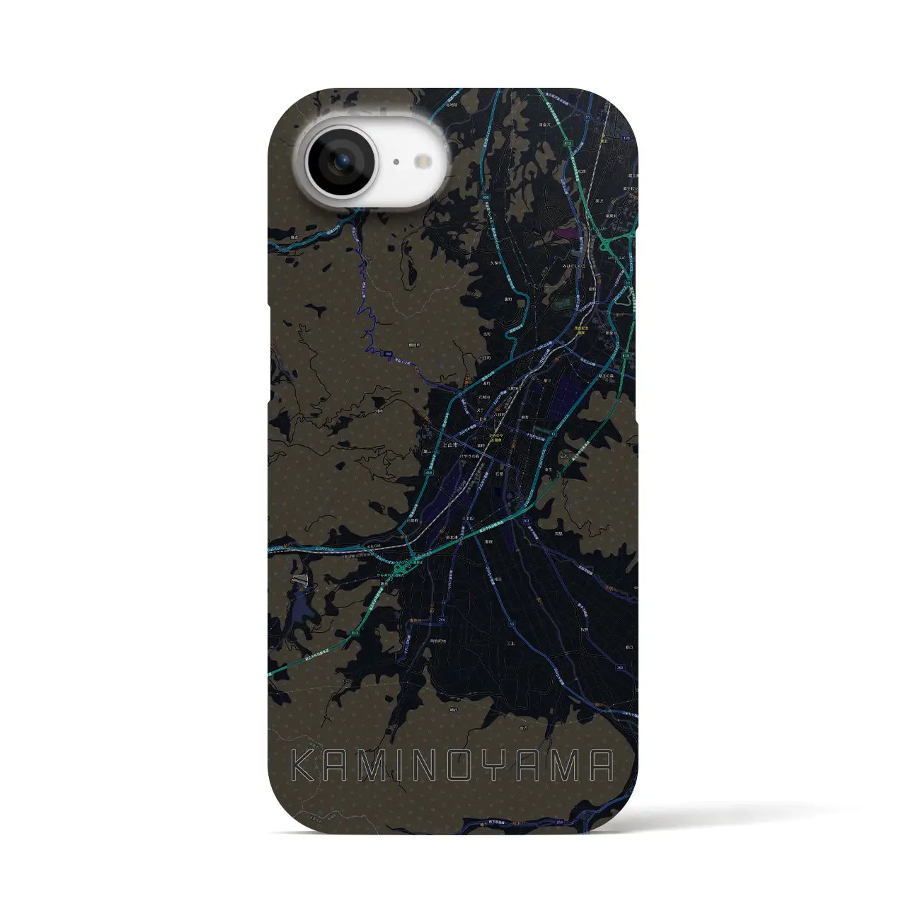 【上山(山形県)】地図柄iPhoneケース(バックカバータイプ)