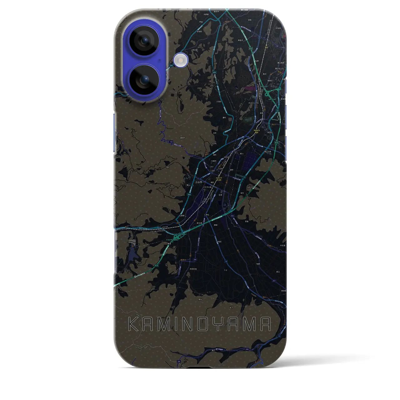 【上山(山形県)】地図柄iPhoneケース(バックカバータイプ)