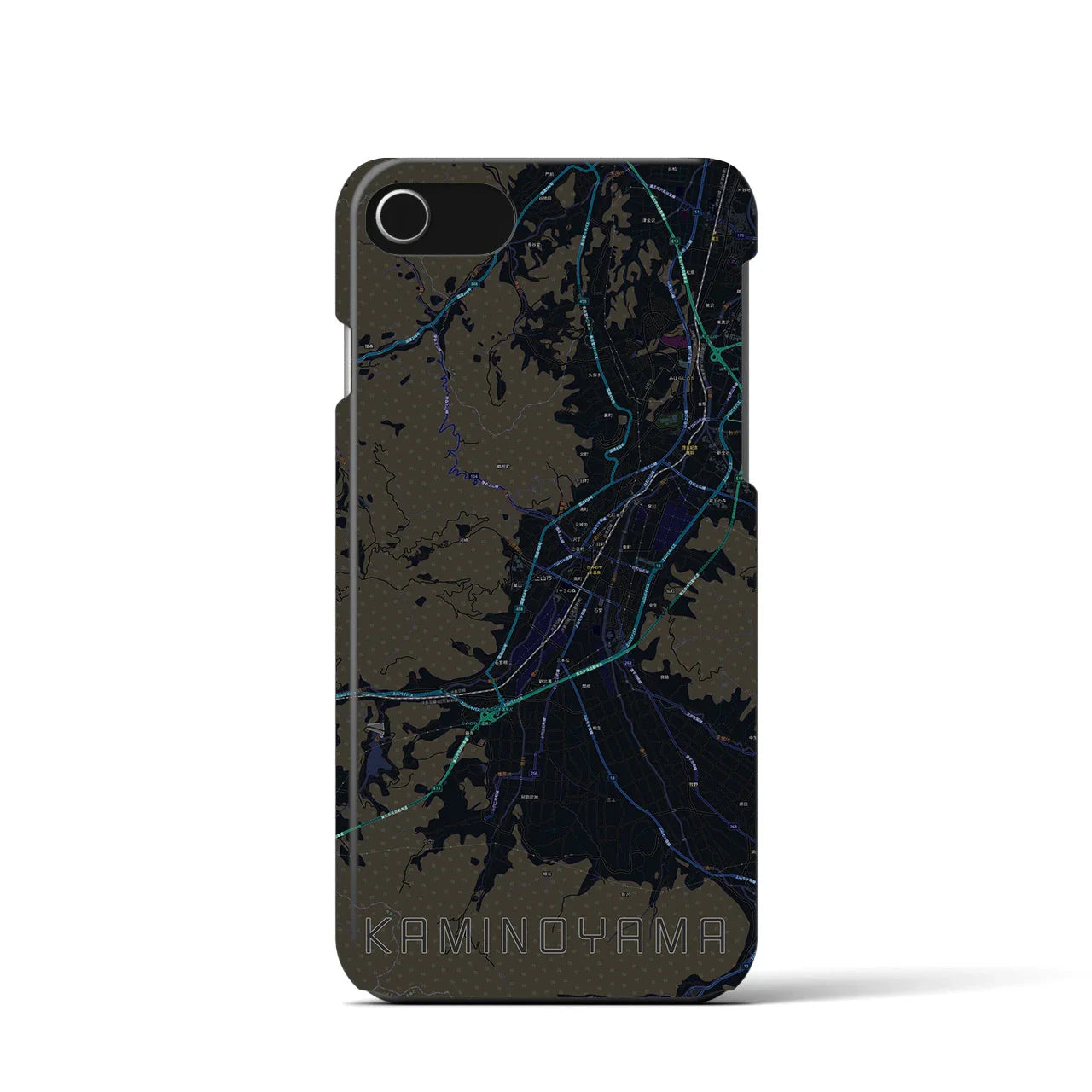 【上山(山形県)】地図柄iPhoneケース(バックカバータイプ)