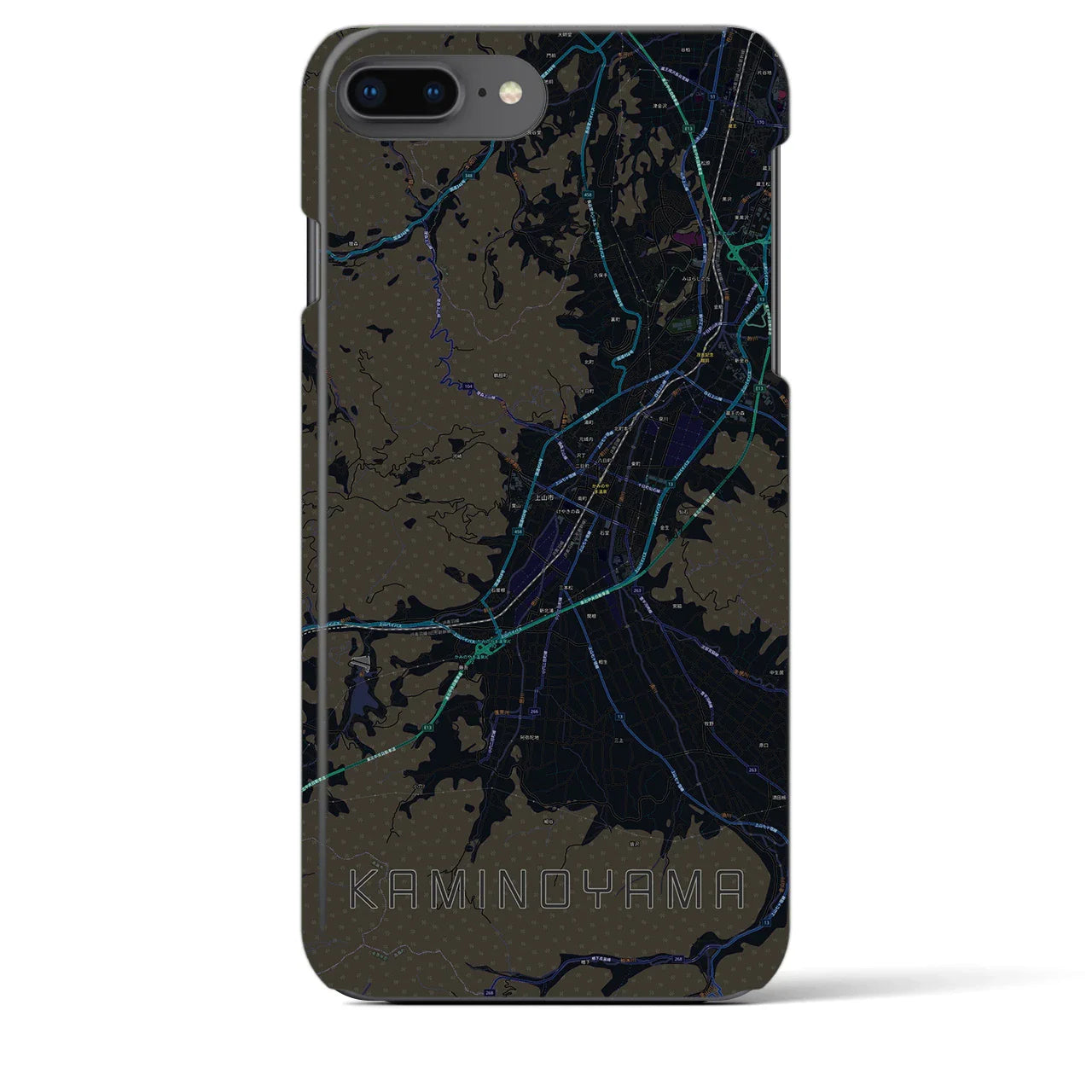 【上山(山形県)】地図柄iPhoneケース(バックカバータイプ)