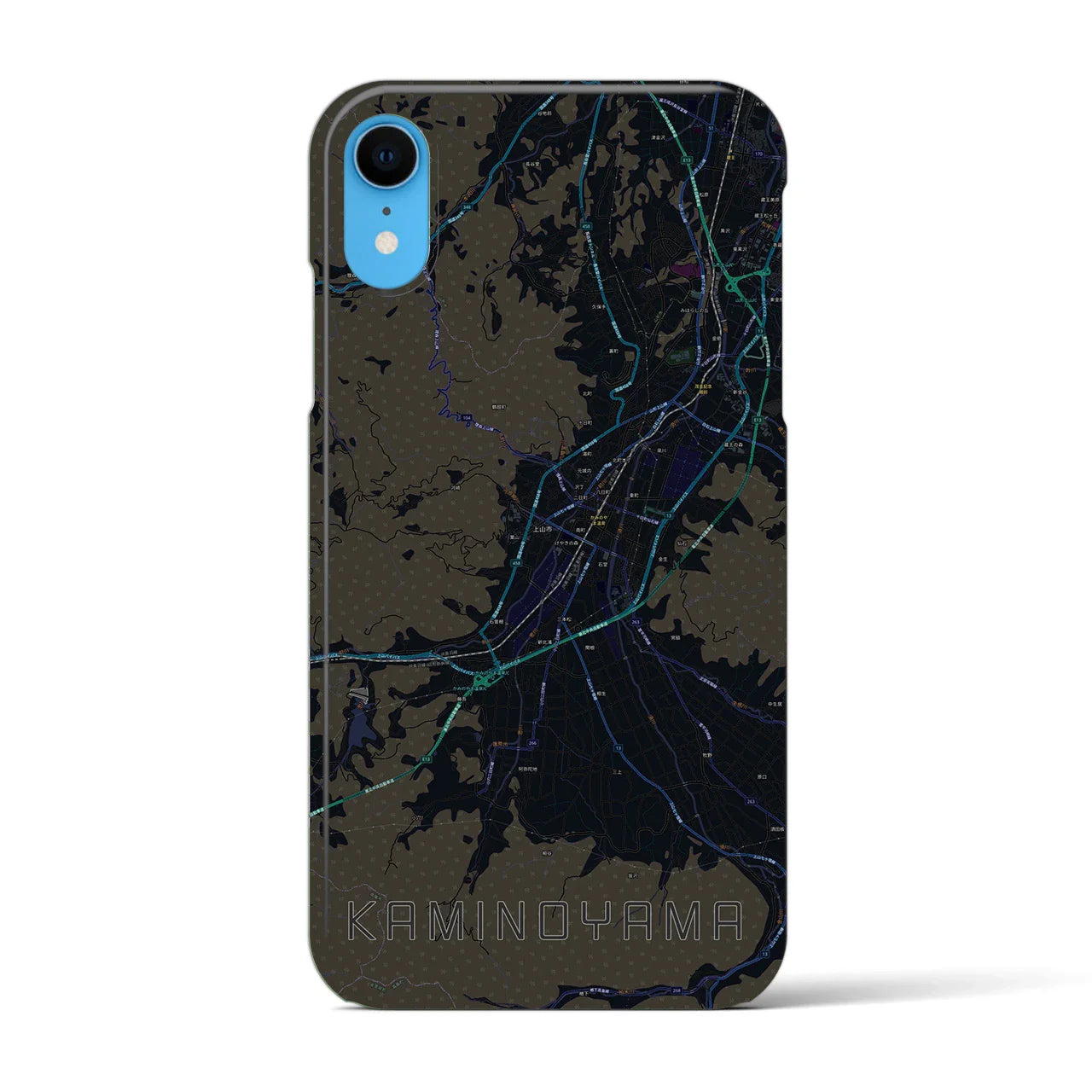 【上山(山形県)】地図柄iPhoneケース(バックカバータイプ)