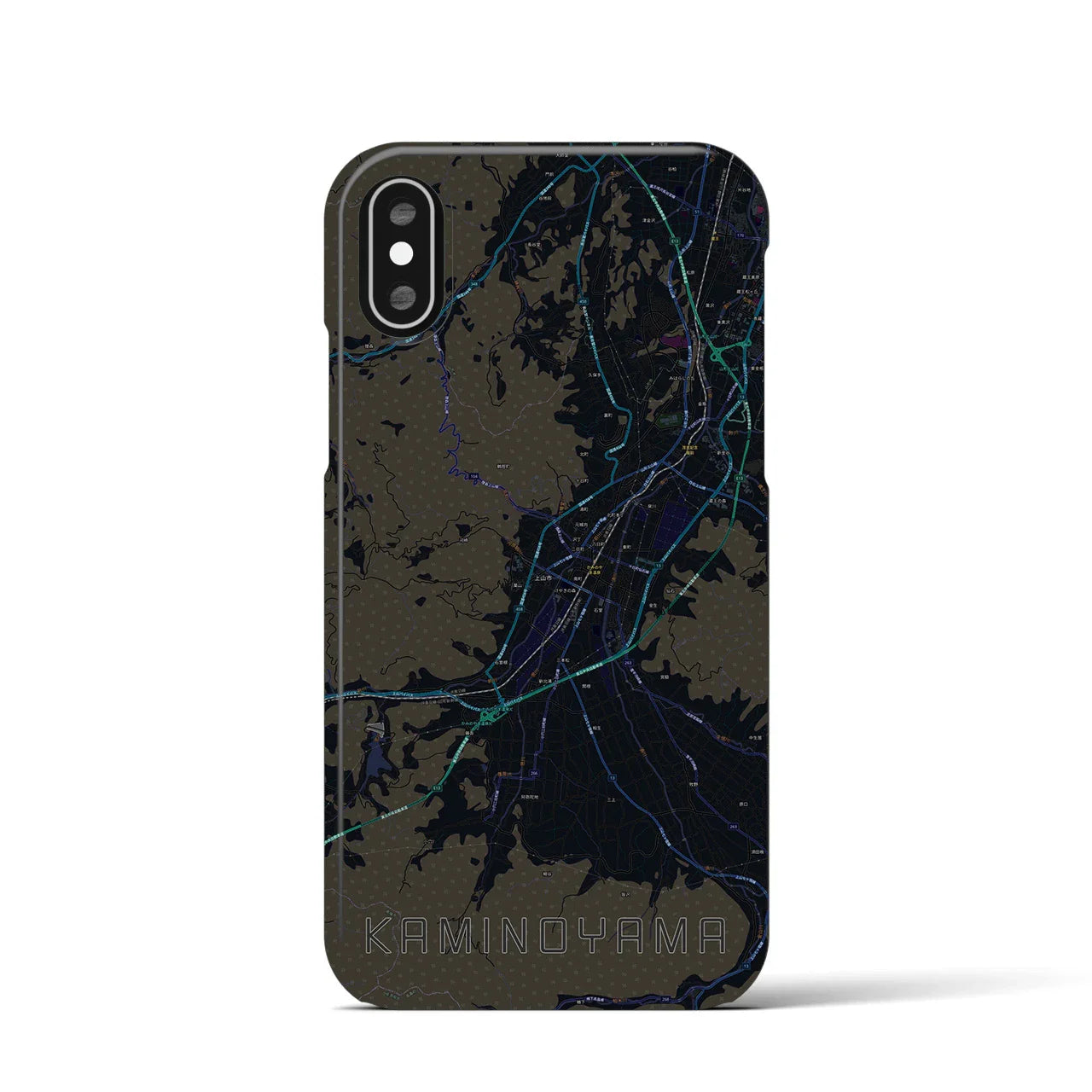 【上山(山形県)】地図柄iPhoneケース(バックカバータイプ)