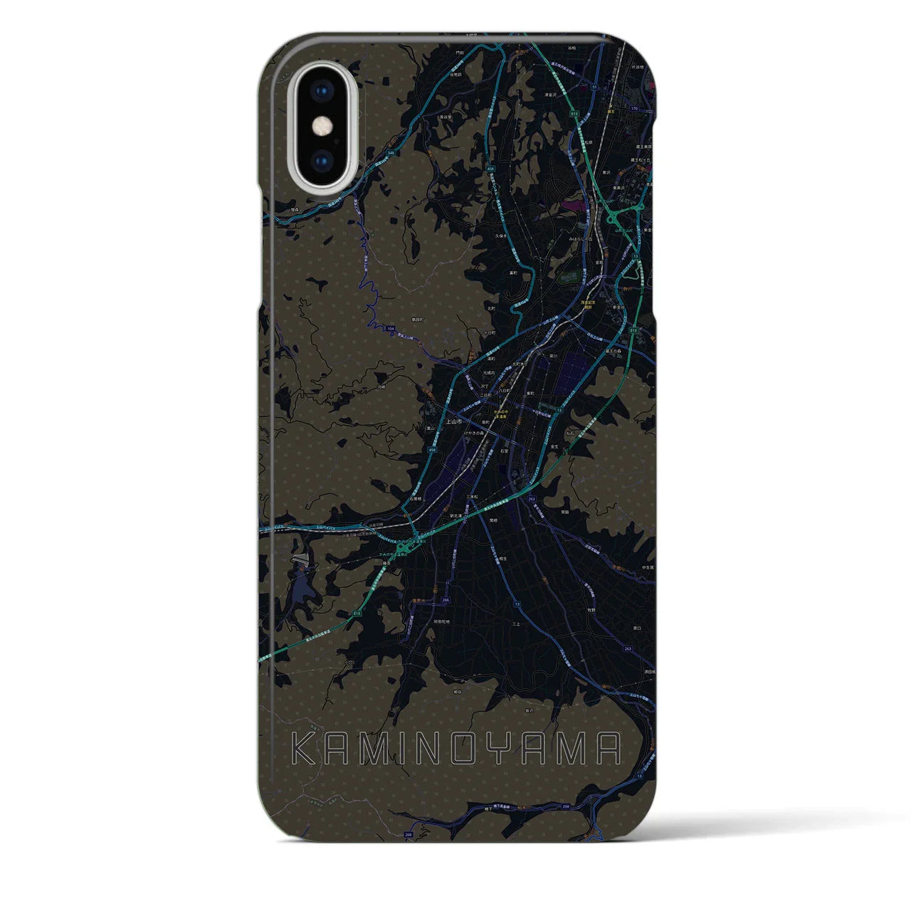 【上山(山形県)】地図柄iPhoneケース(バックカバータイプ)
