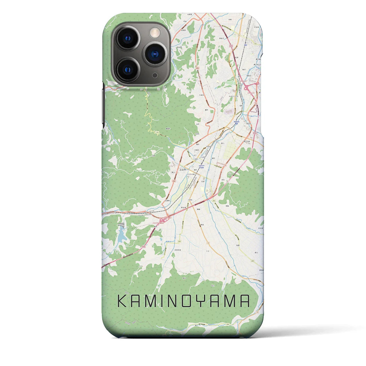 【上山(山形県)】地図柄iPhoneケース(バックカバータイプ)