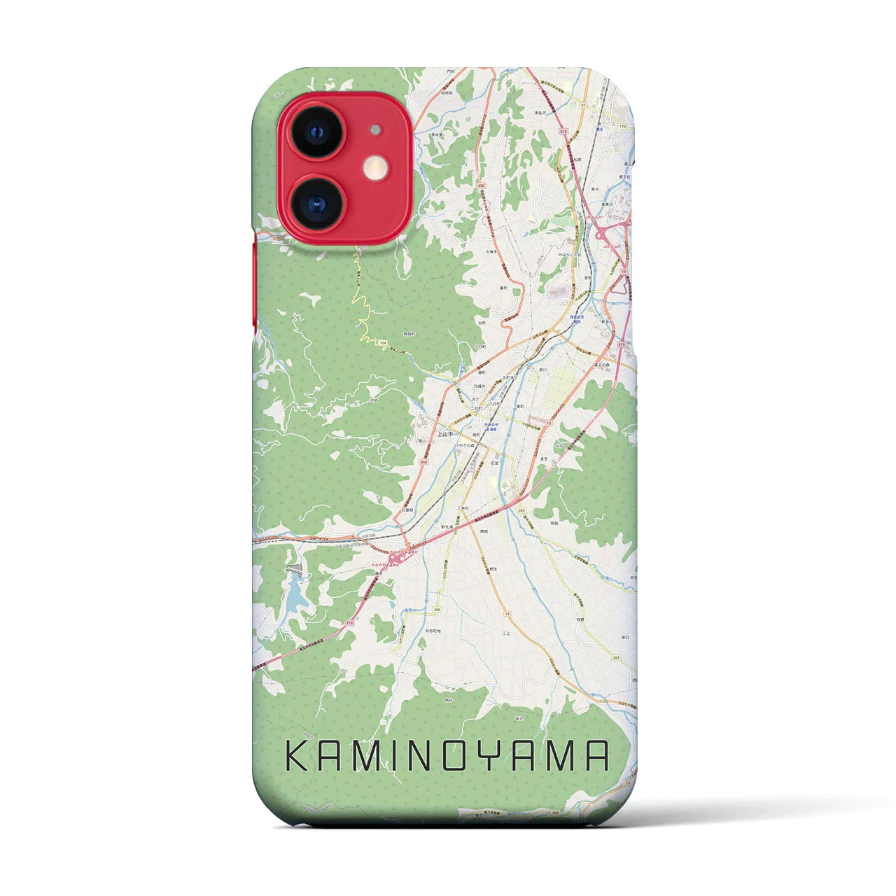 【上山(山形県)】地図柄iPhoneケース(バックカバータイプ)